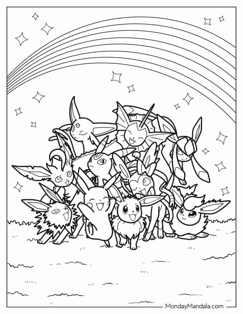 Various Pokemon Species To Color coloring page