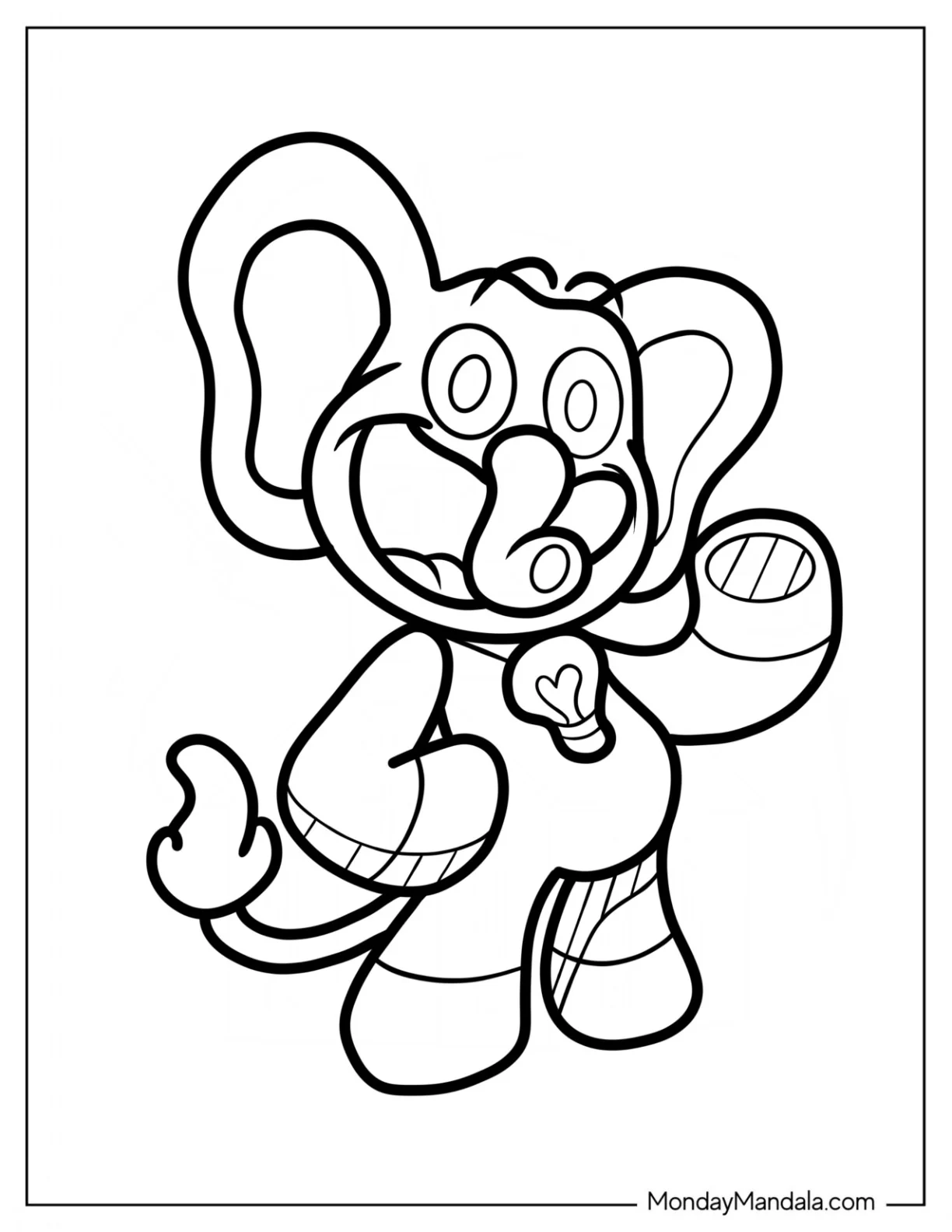 Poppy Playtime Coloring Page Of Bubba Bubbaphant For Preschoolers coloring page — printable line art