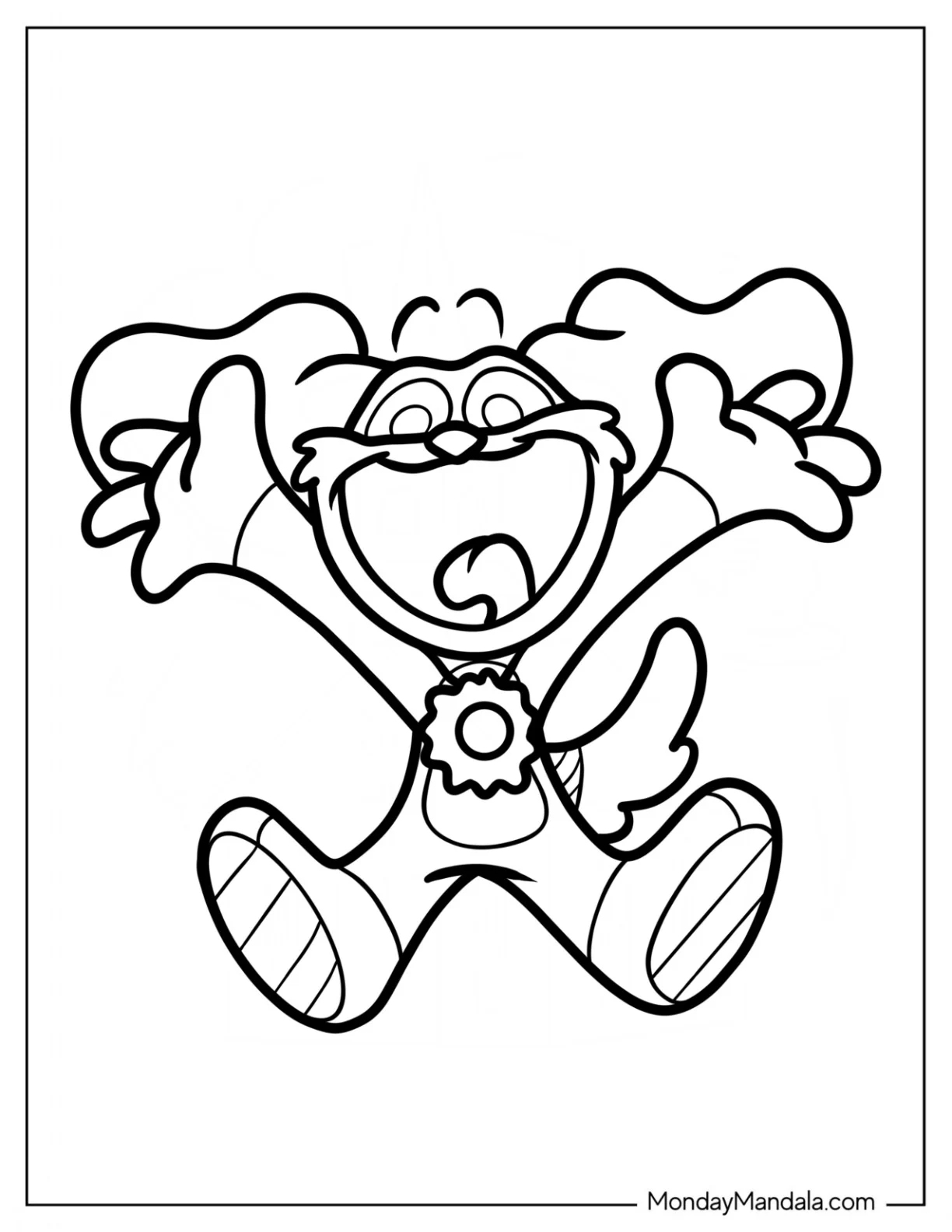 Poppy Playtime Coloring Page Of DogDay coloring page — printable line art