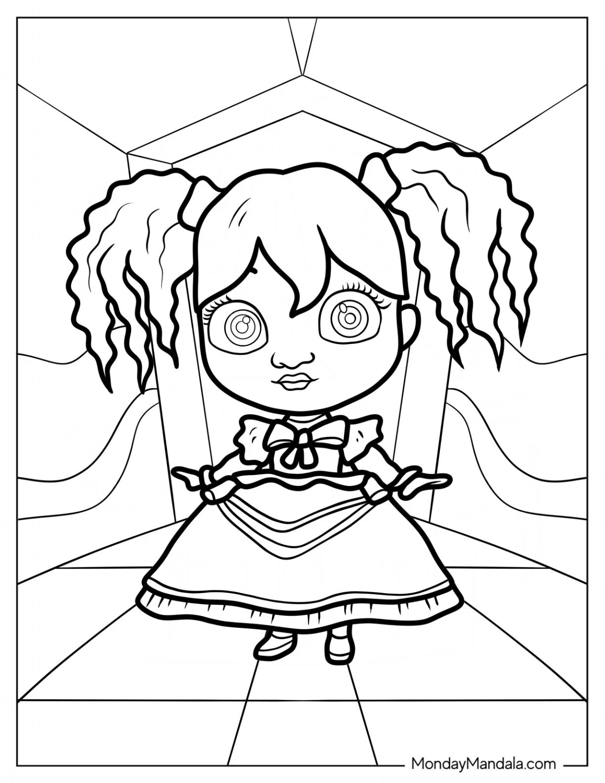 Poppy Playtime Coloring Page Of Easy Poppy For Kids coloring page — printable line art