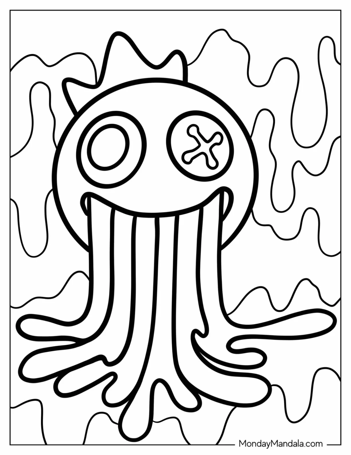 Blue Rainbow Friends Coloring Page Vomiting Rainbow coloring page — printable line art