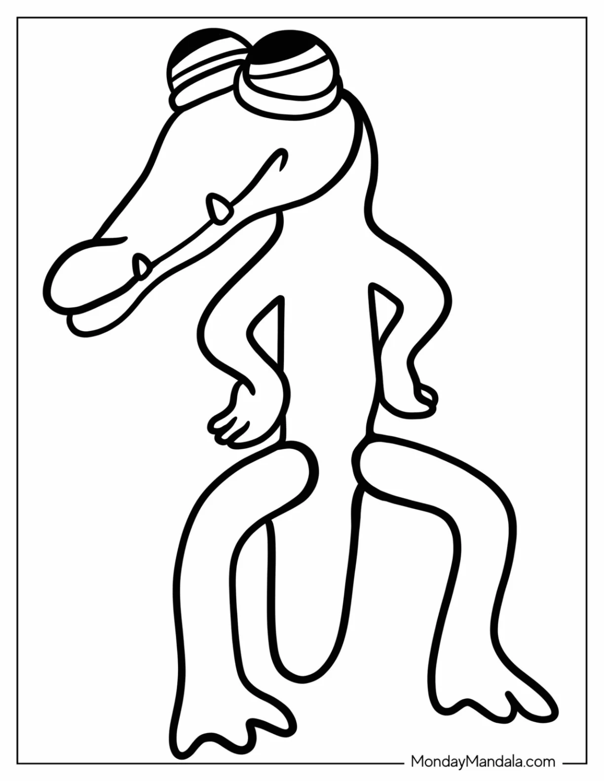 Easy Orange Rainbow Friends Coloring Page For Preschoolers coloring page
