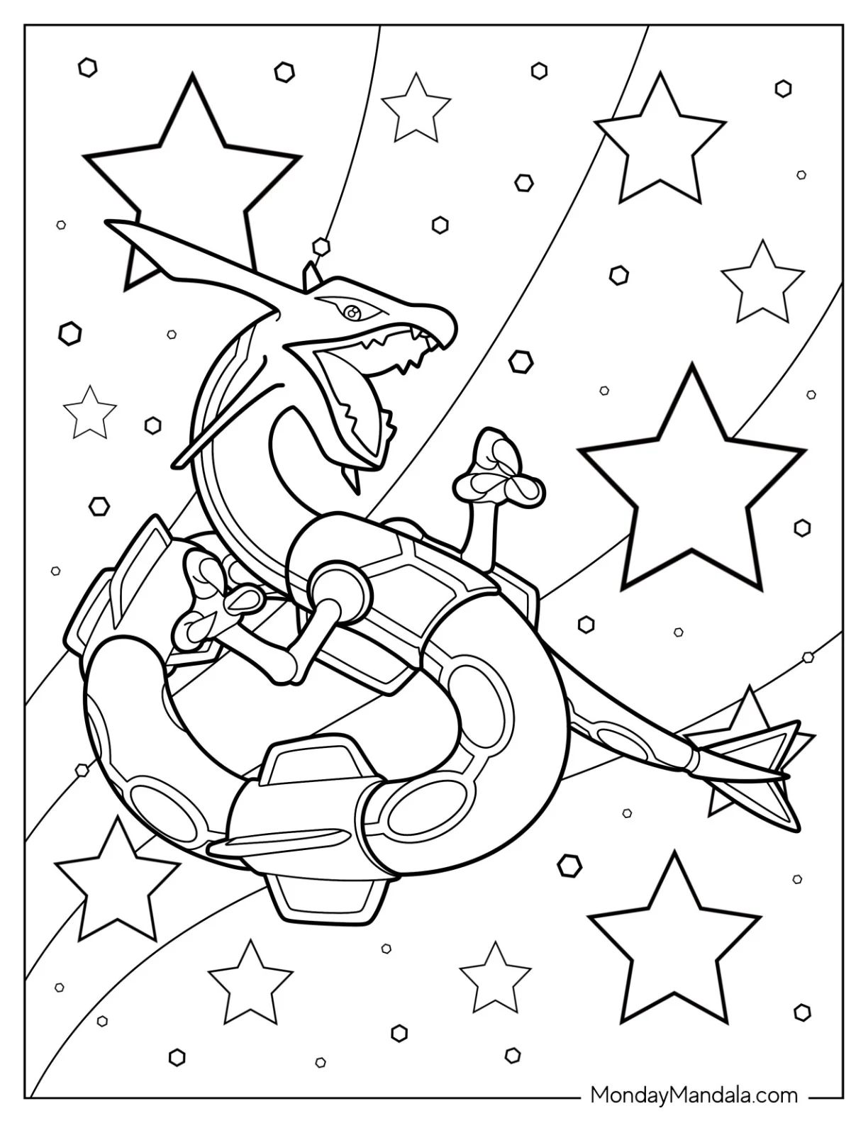 Rayquaza Coloring Page Roaring coloring page
