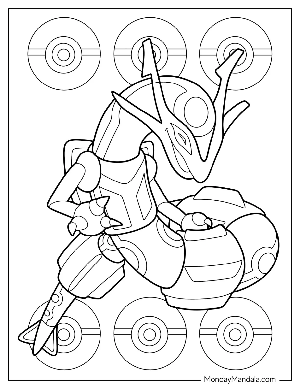Smiling Rayquaza Coloring Page coloring page