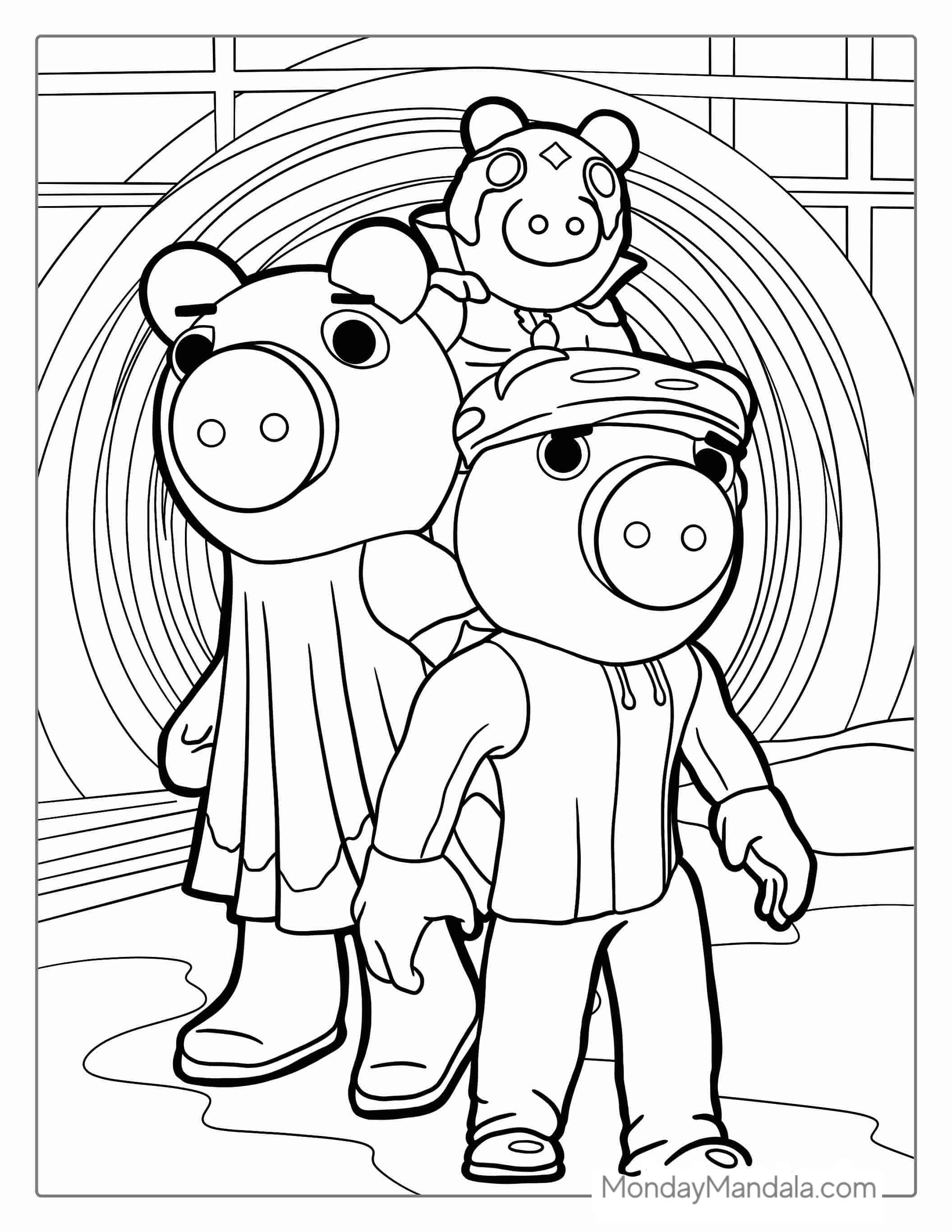 Coloring Page Of Piggy From Roblox coloring page