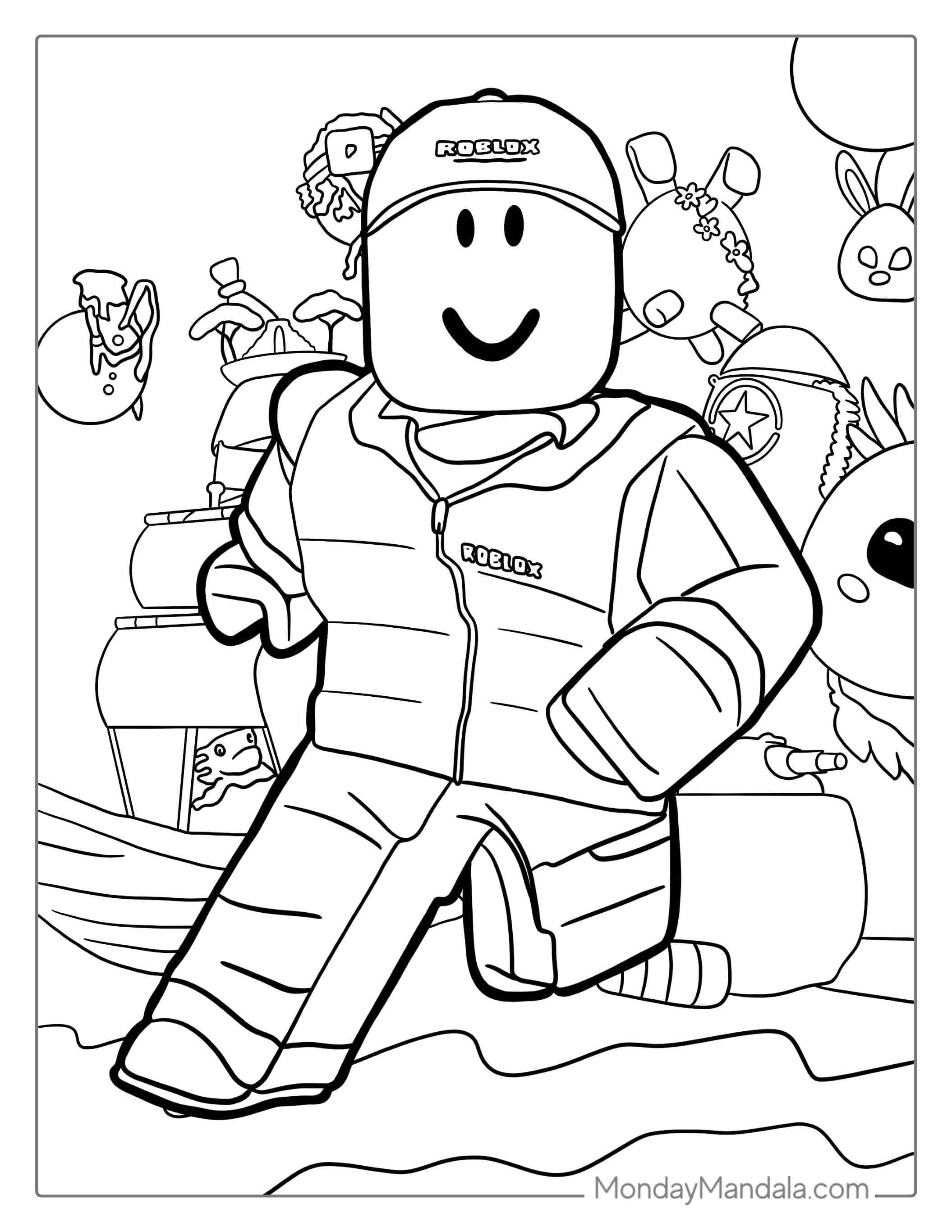 Roblox Character Skin Coloring For Kids coloring page
