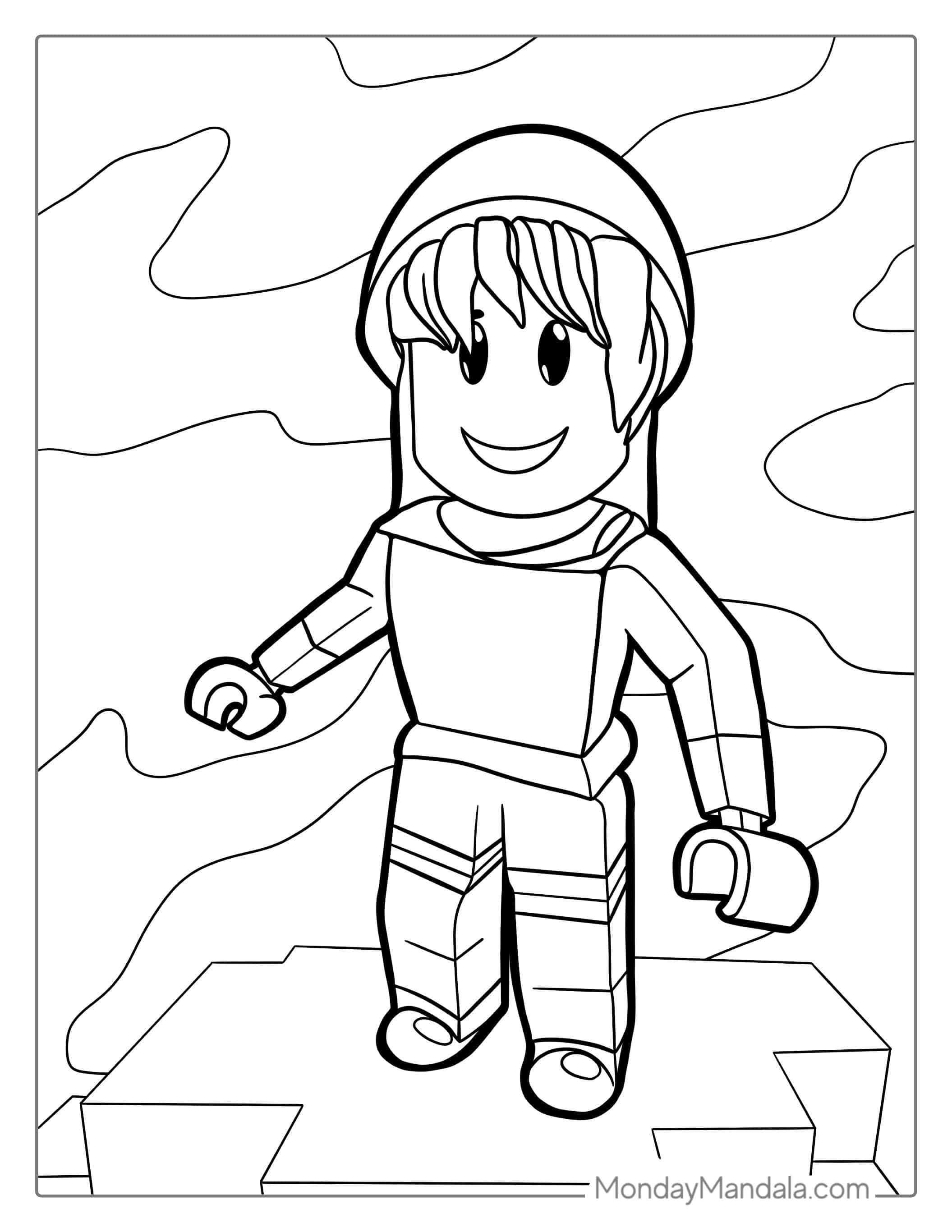 Roblox Girl Coloring Page coloring page — printable line art