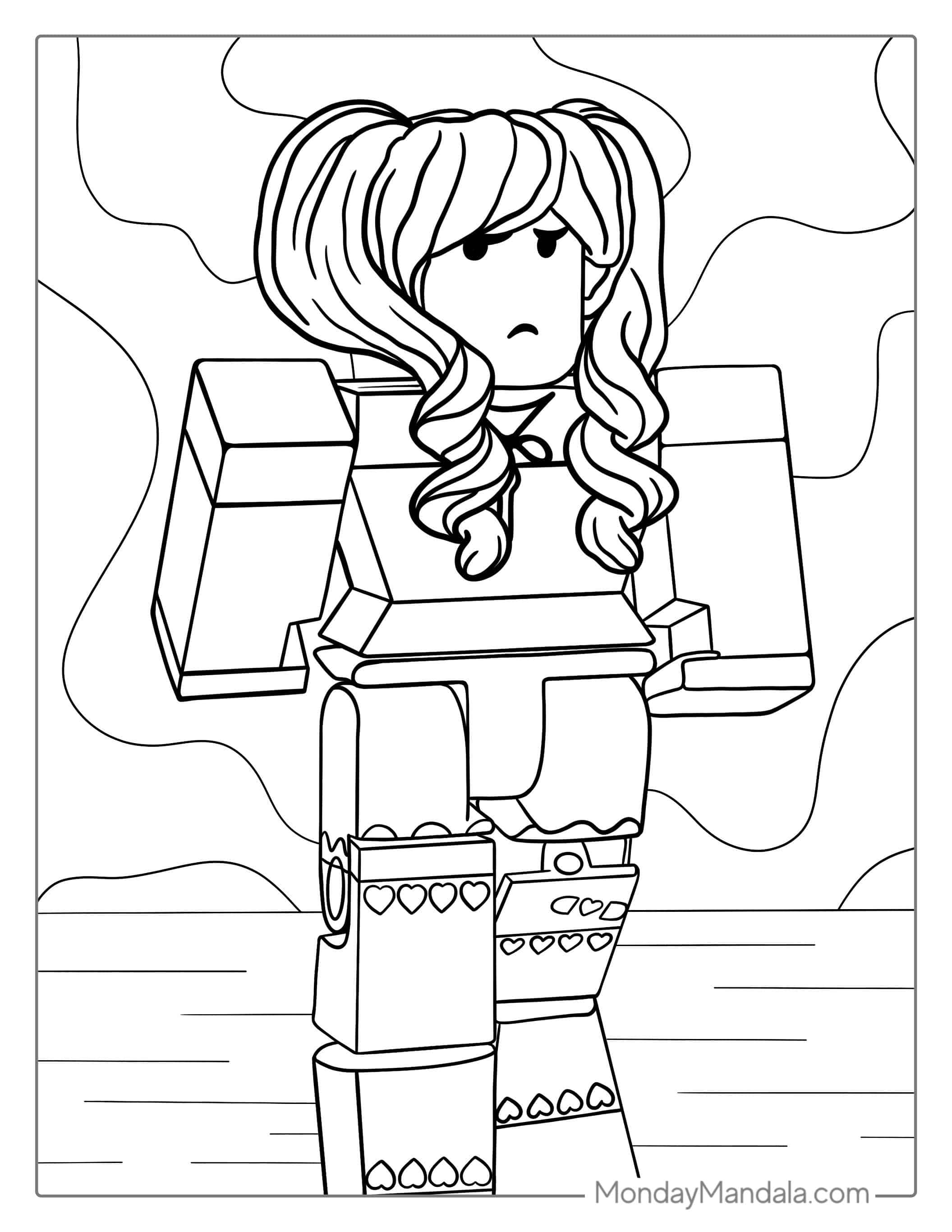 Roblox Girl Skin Coloring coloring page — printable line art