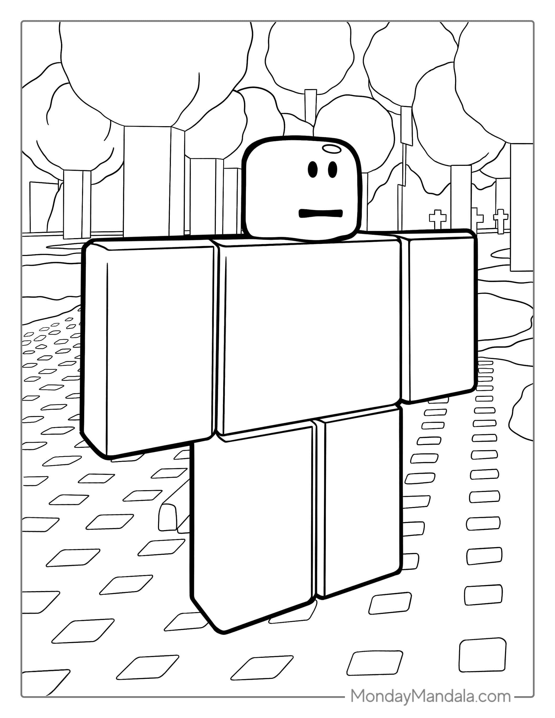 Roblox Guy Coloring Page For Kids coloring page