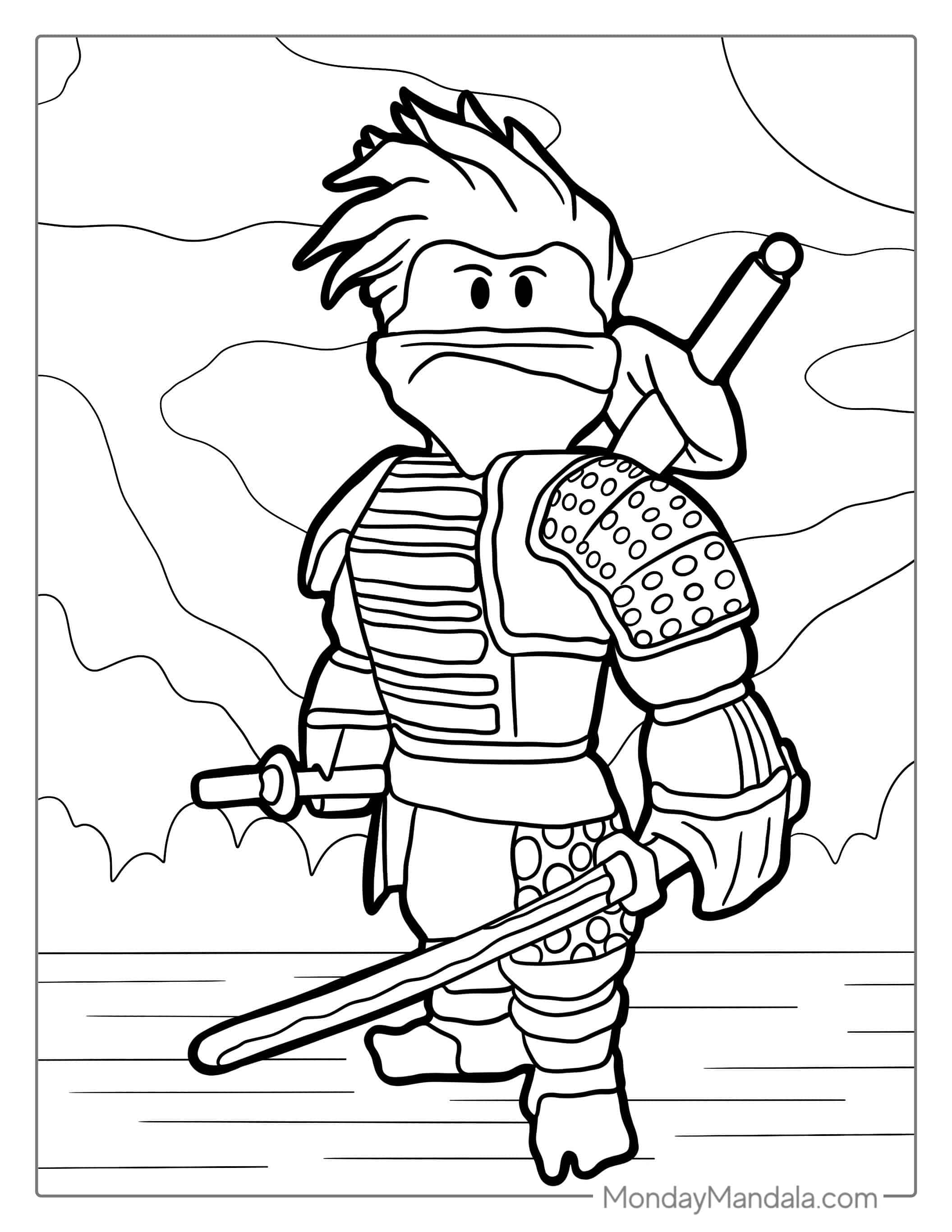 Roblox Ninja Skin Coloring Page coloring page