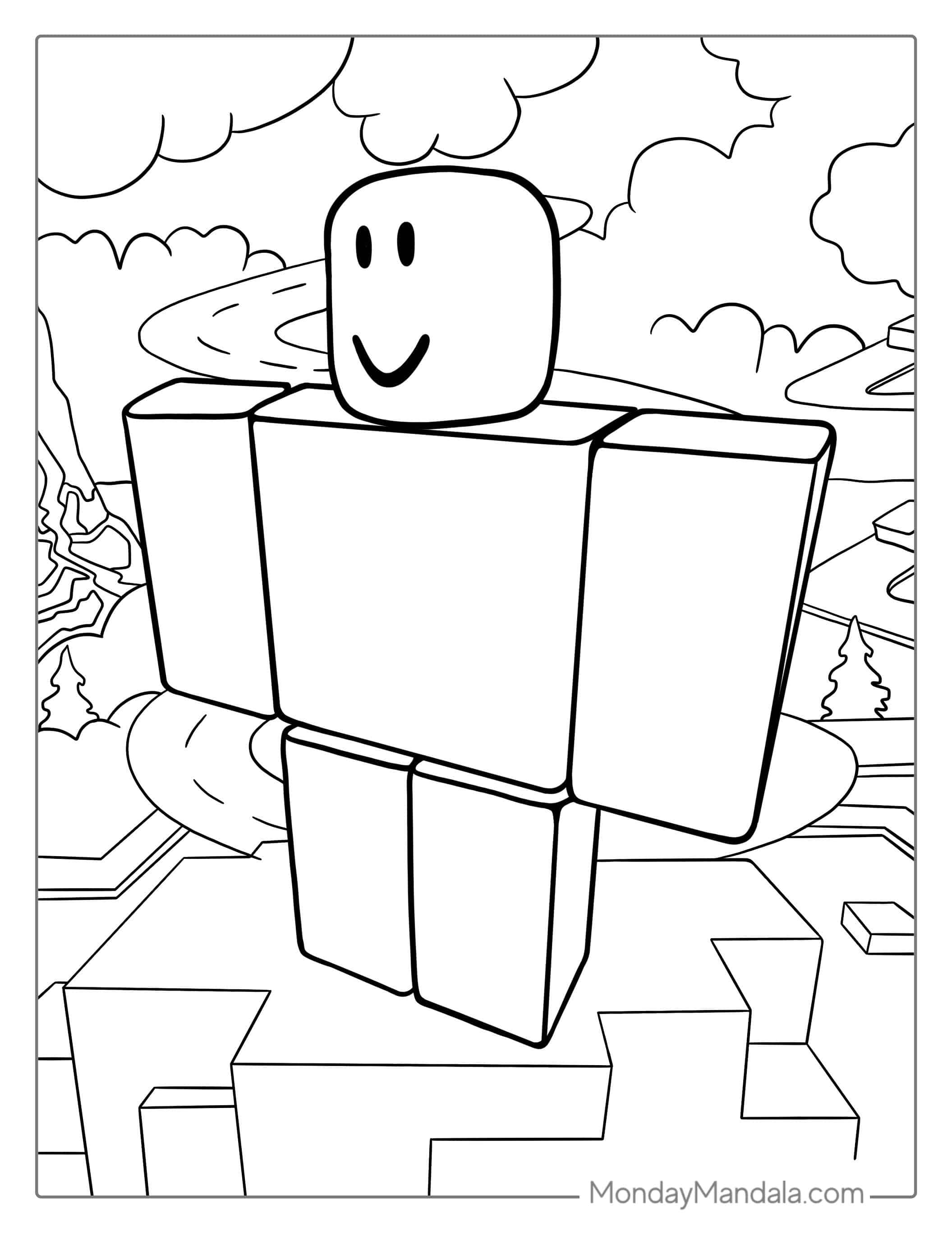 Roblox Noob Coloring Page Easy coloring page