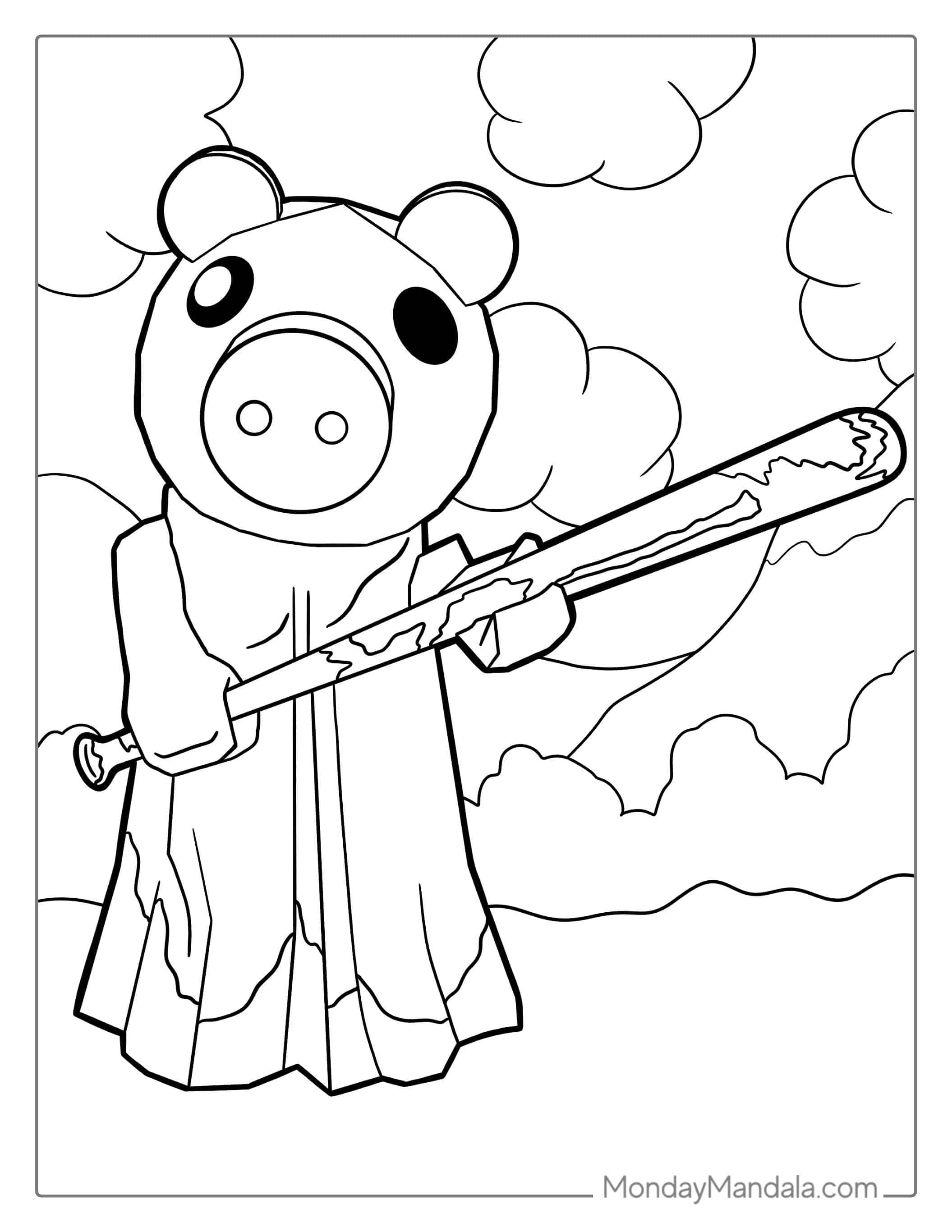 Roblox Piggy Coloring Sheet coloring page