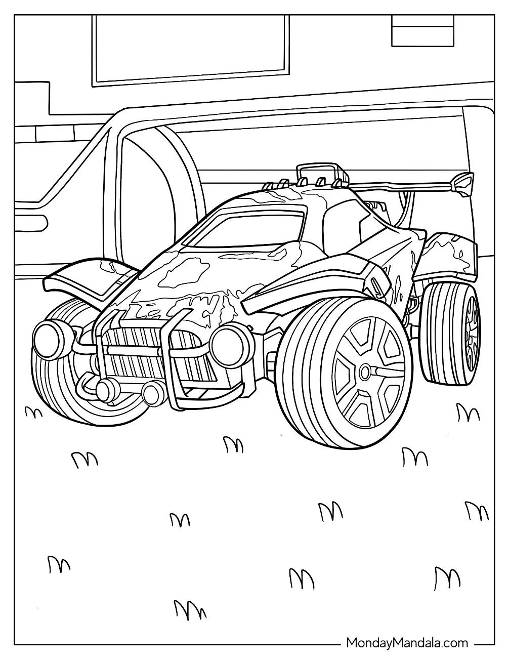 Rocket League Coloring Page Octane For Kids coloring page