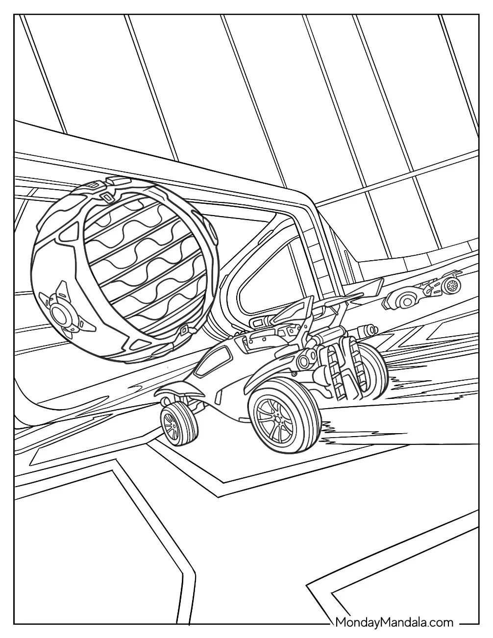 Rocket League Coloring Page Octane Zooming Towards The Ball coloring page
