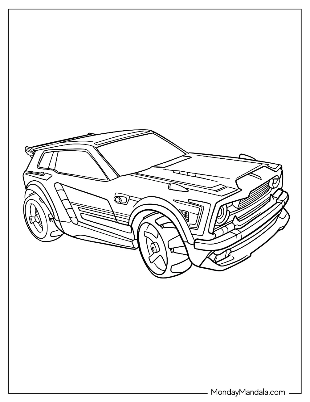 Rocket League Coloring Page Of Fennec Battle Car Outline coloring page