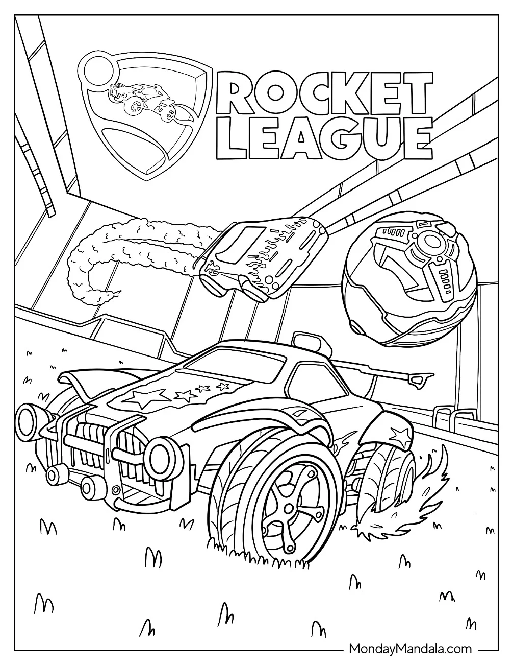 Rocket League Coloring Page Poster For Kids coloring page