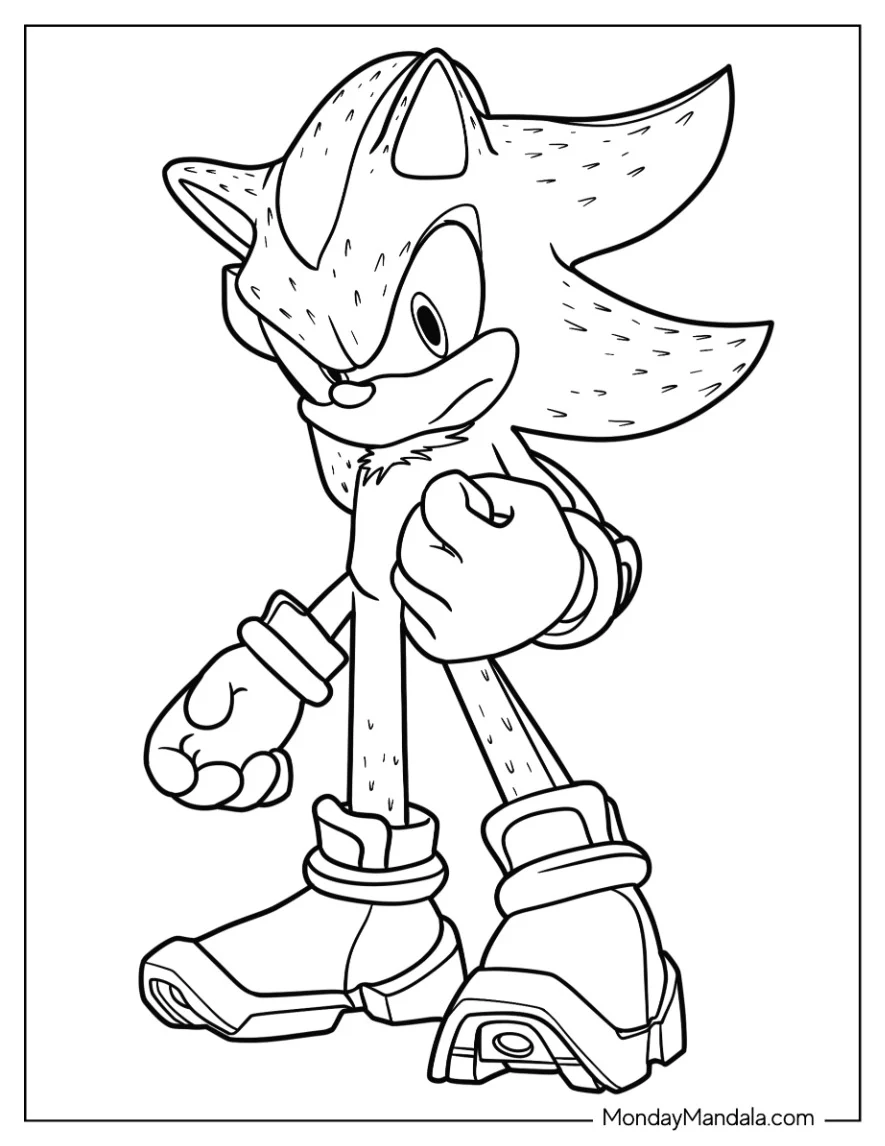 Angry Shadow Coloring Page The Hedgehog coloring page — printable line art