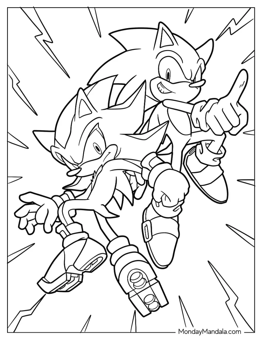 Shadow Coloring Page And Sonic The Hedgehog Poster coloring page