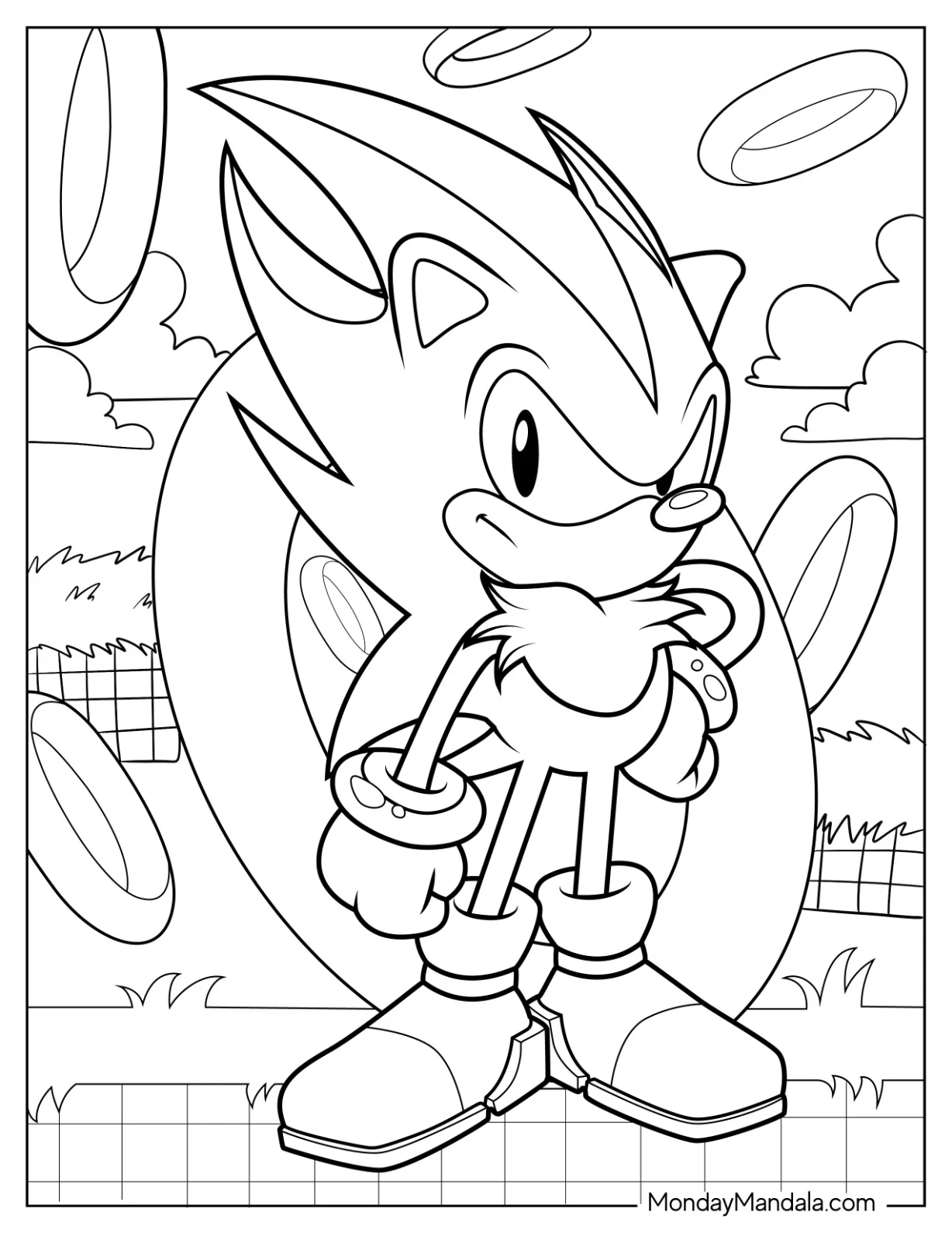 Shadow Coloring Page Standing In Front Of Rings In Angel Island coloring page