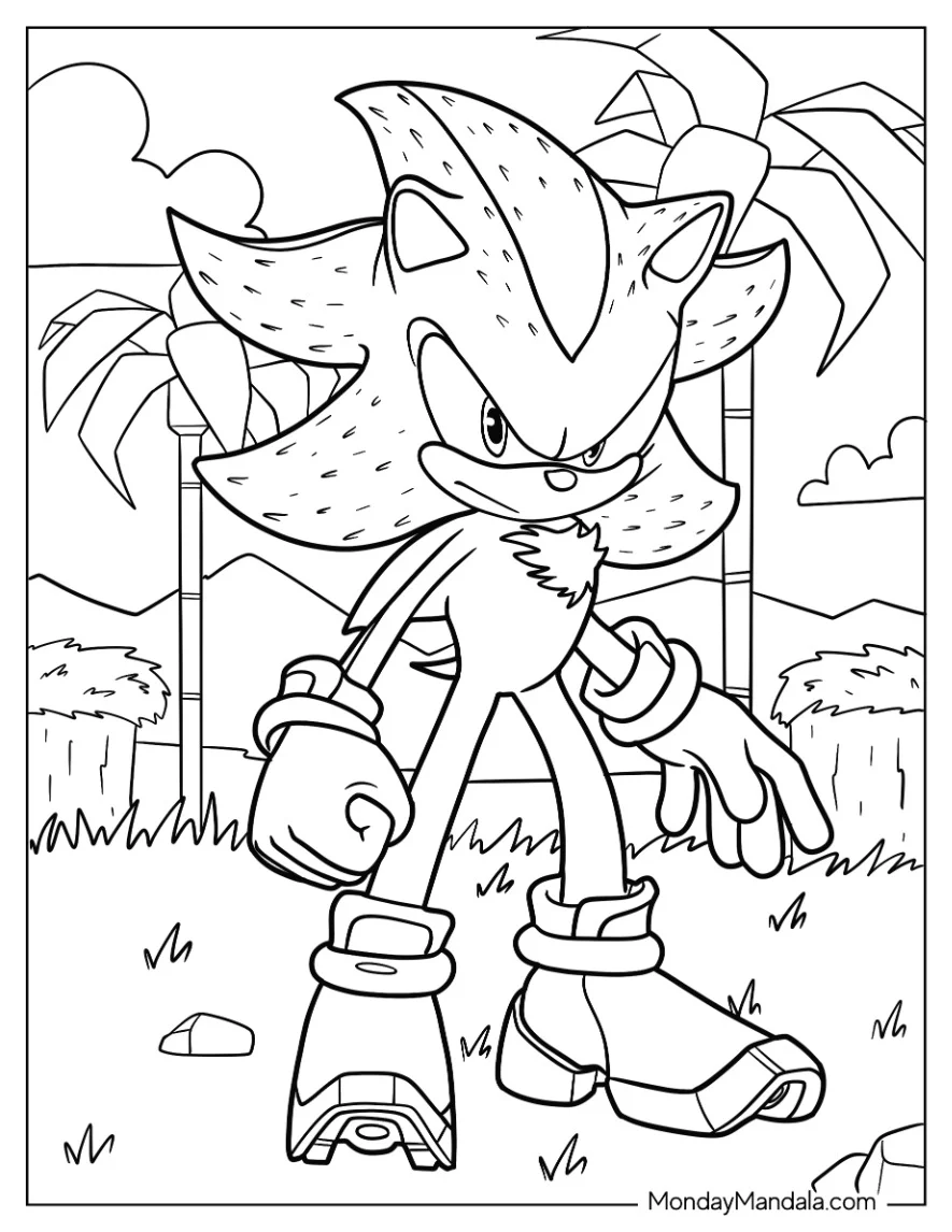 Shadow Coloring Page The Hedgehog In Angel Island coloring page