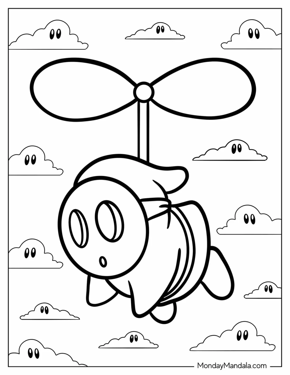 Fly Shy Guy Coloring Page In The Sky coloring page