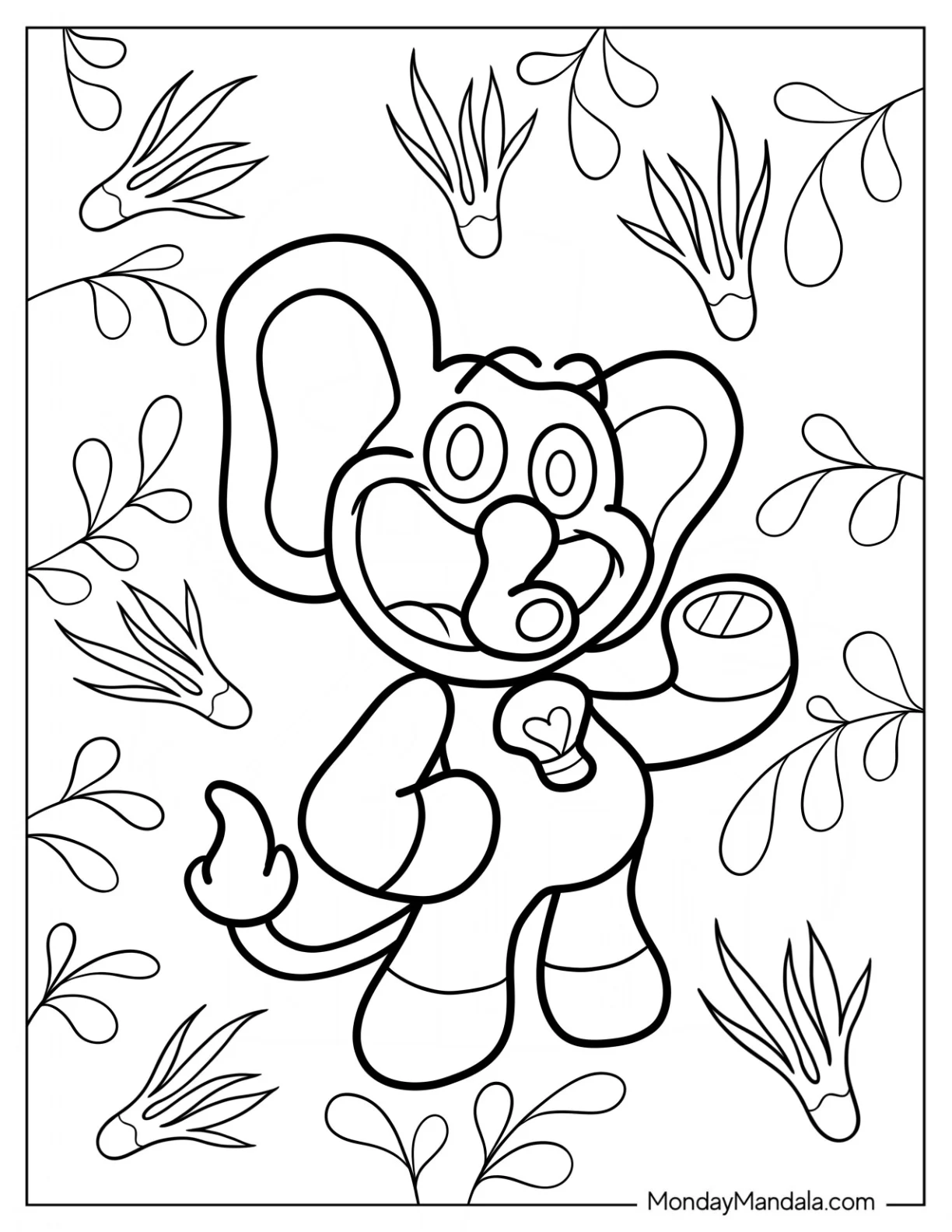 Bubba Bubbaphant Of Smiling Critters Coloring Page coloring page