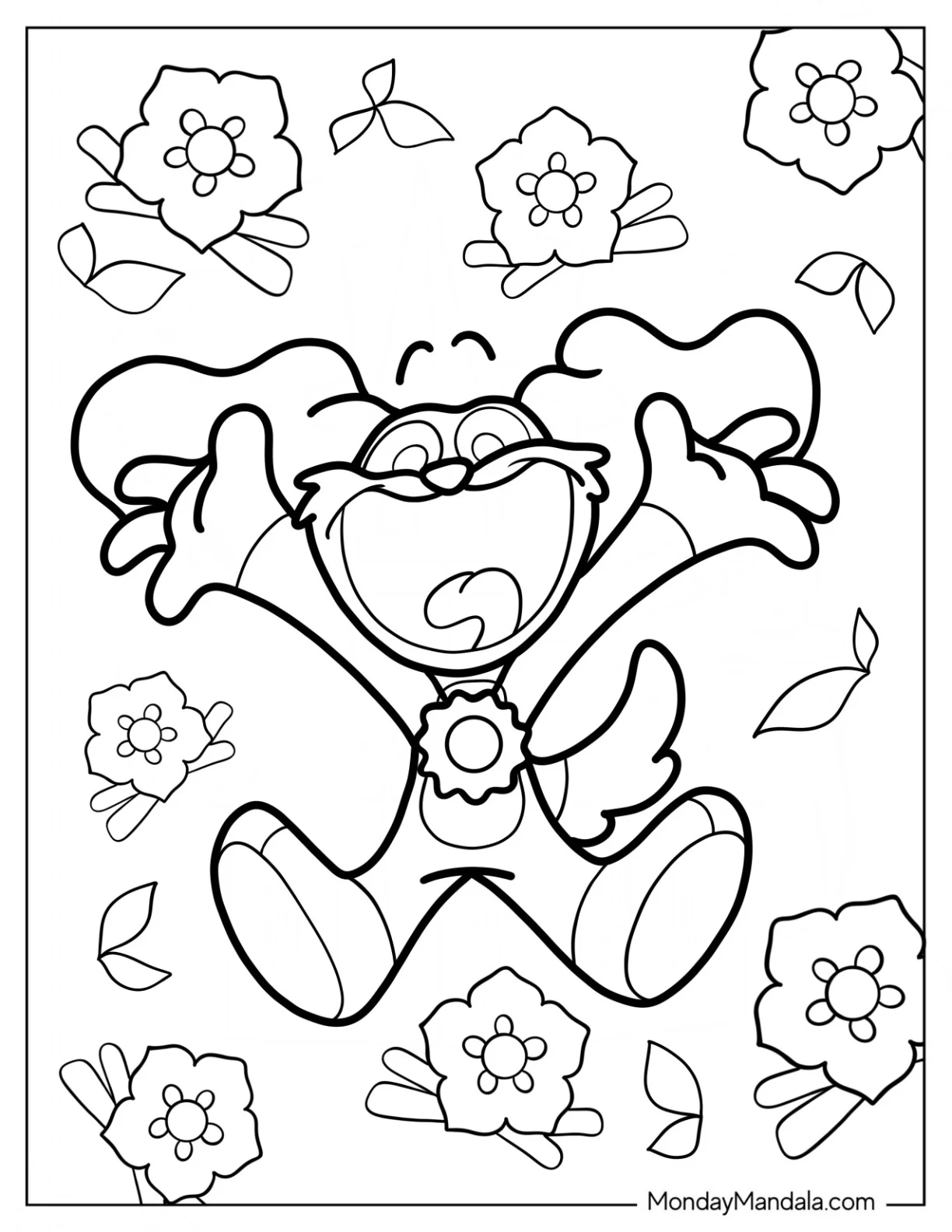 Smiling Critters Coloring Page Of Happy DogDay For Preschoolers coloring page