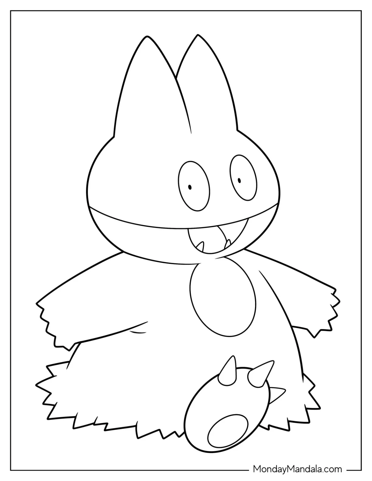 Snorlax Coloring Page Smiling Munchlax For Preschoolers coloring page