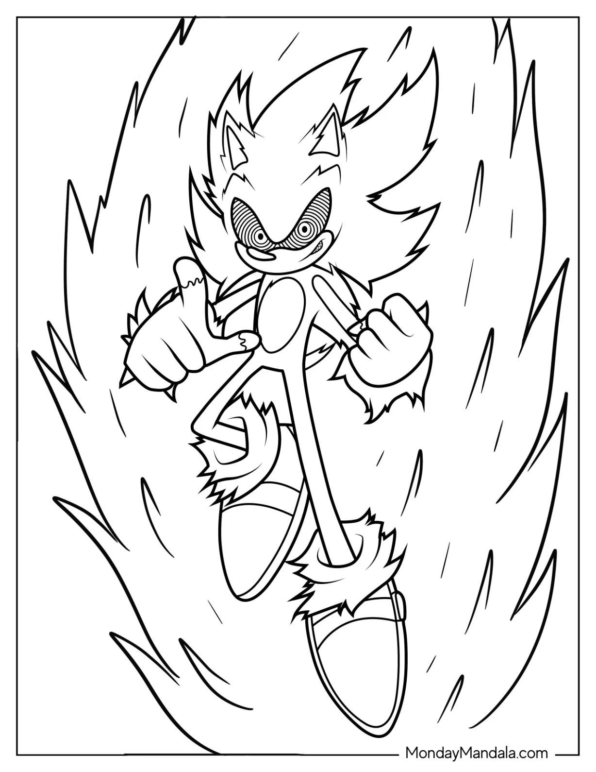 Evil Sonic Exe Coloring Page Power Up coloring page