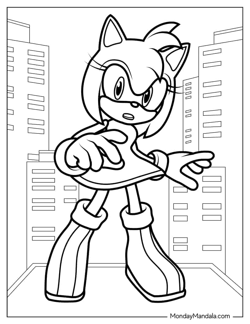 Amy Rose Outline For Preschoolers coloring page