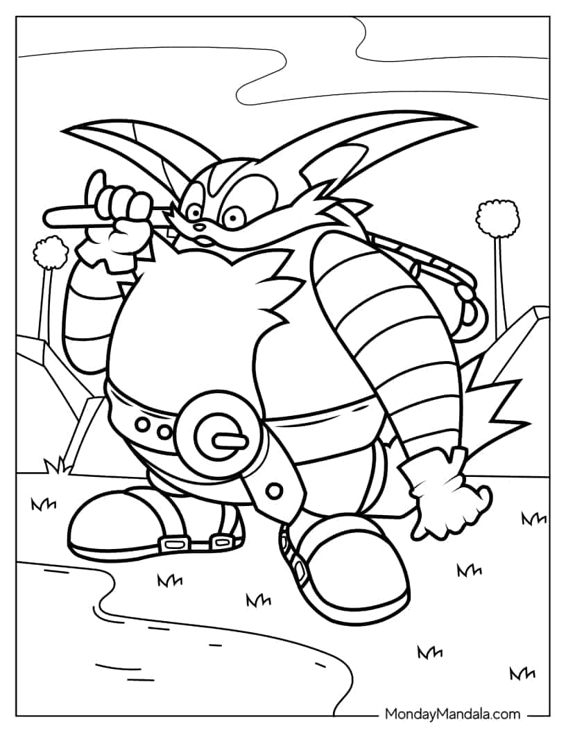 Big the Cat Looking Over Water Coloring In coloring page