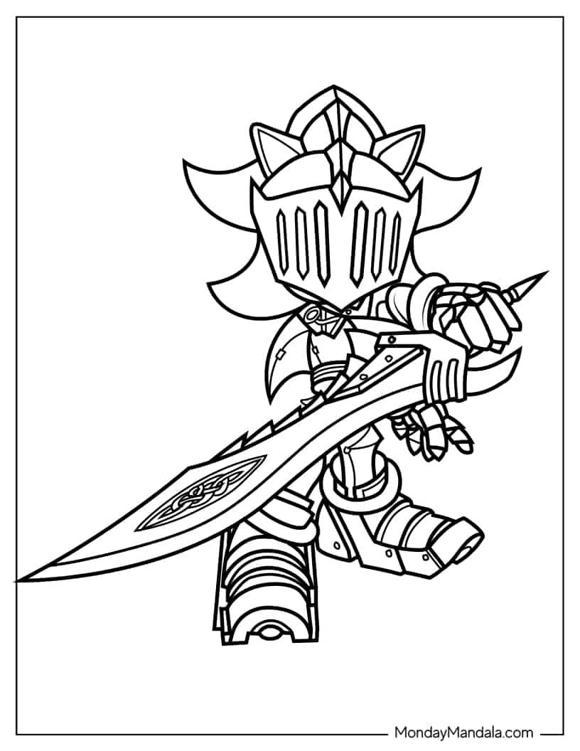 Coloring Page Of Sir Lancelot Shadow coloring page — printable line art