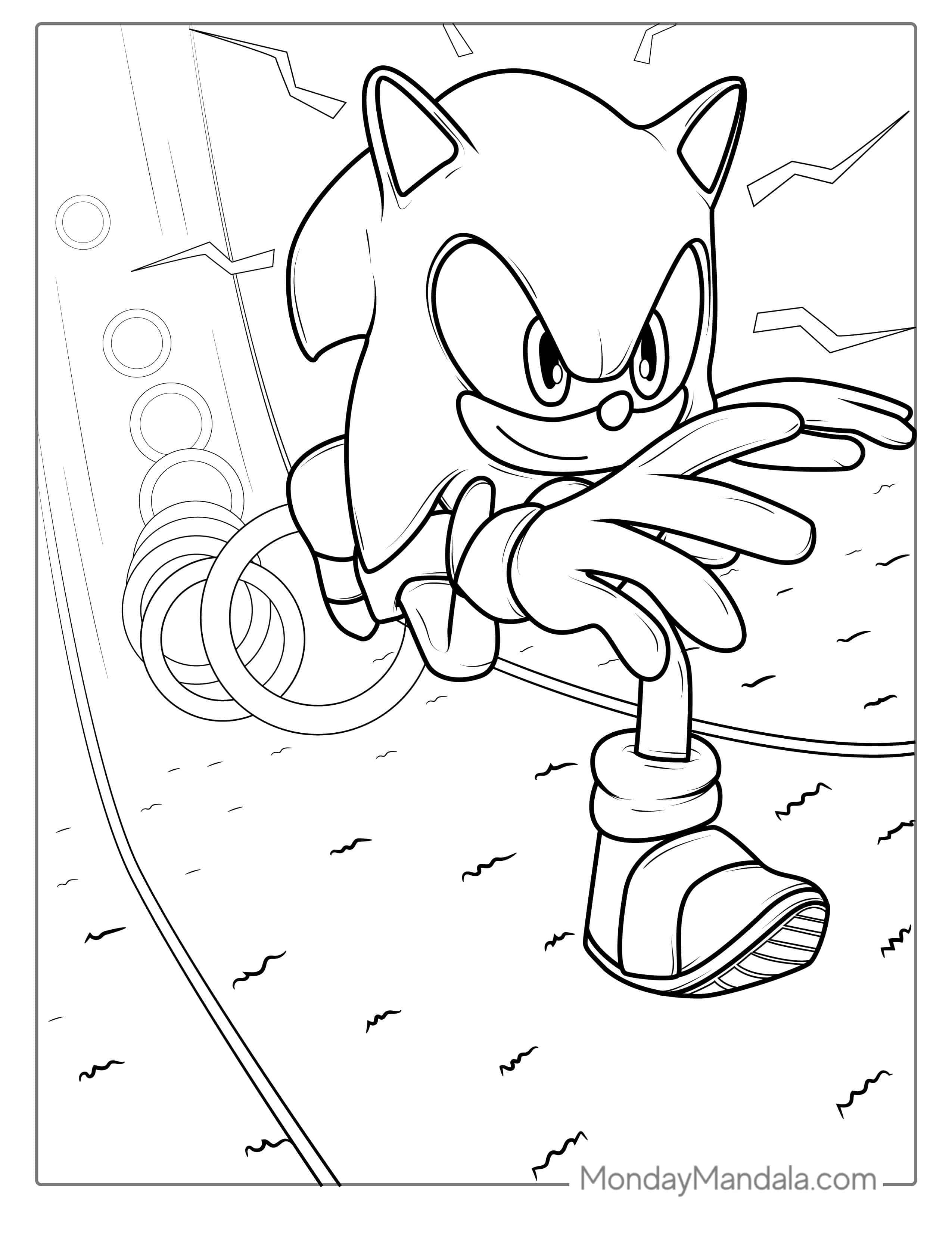 Coloring Sheet Of Sonic Running coloring page