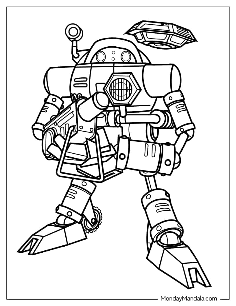 Easy Outline Of E-102 Gamma Coloring In For Kids coloring page