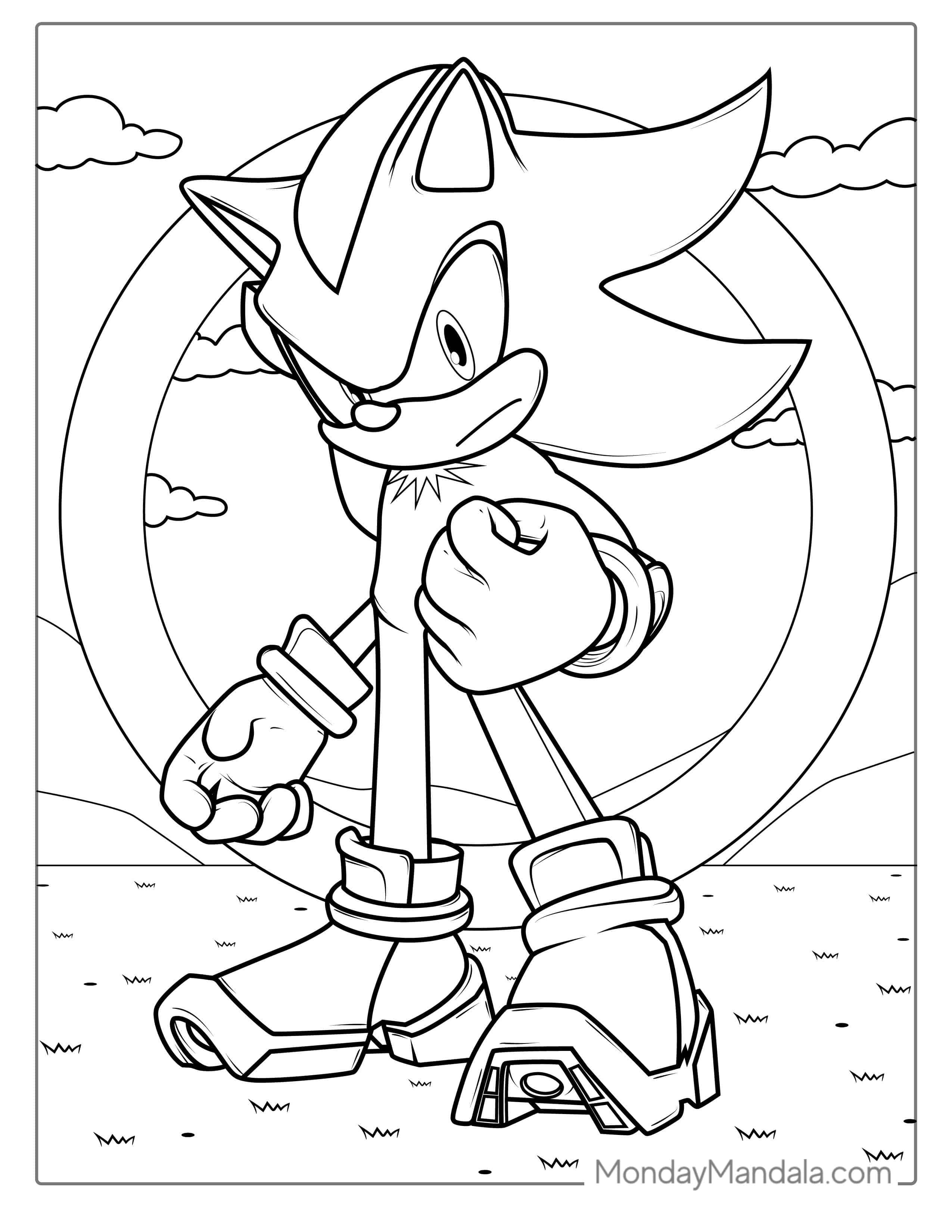 Knuckles From Sonic Coloring Sheet(1) coloring page