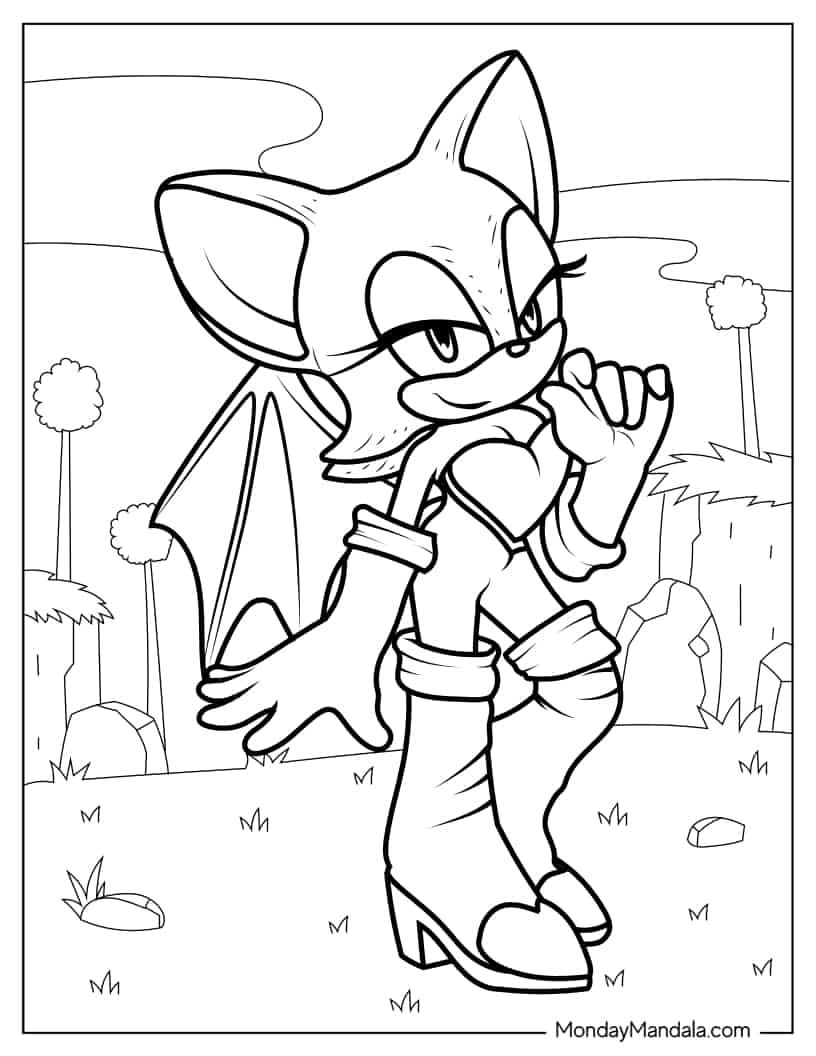 Rouge the Bat Coloring Sheet coloring page