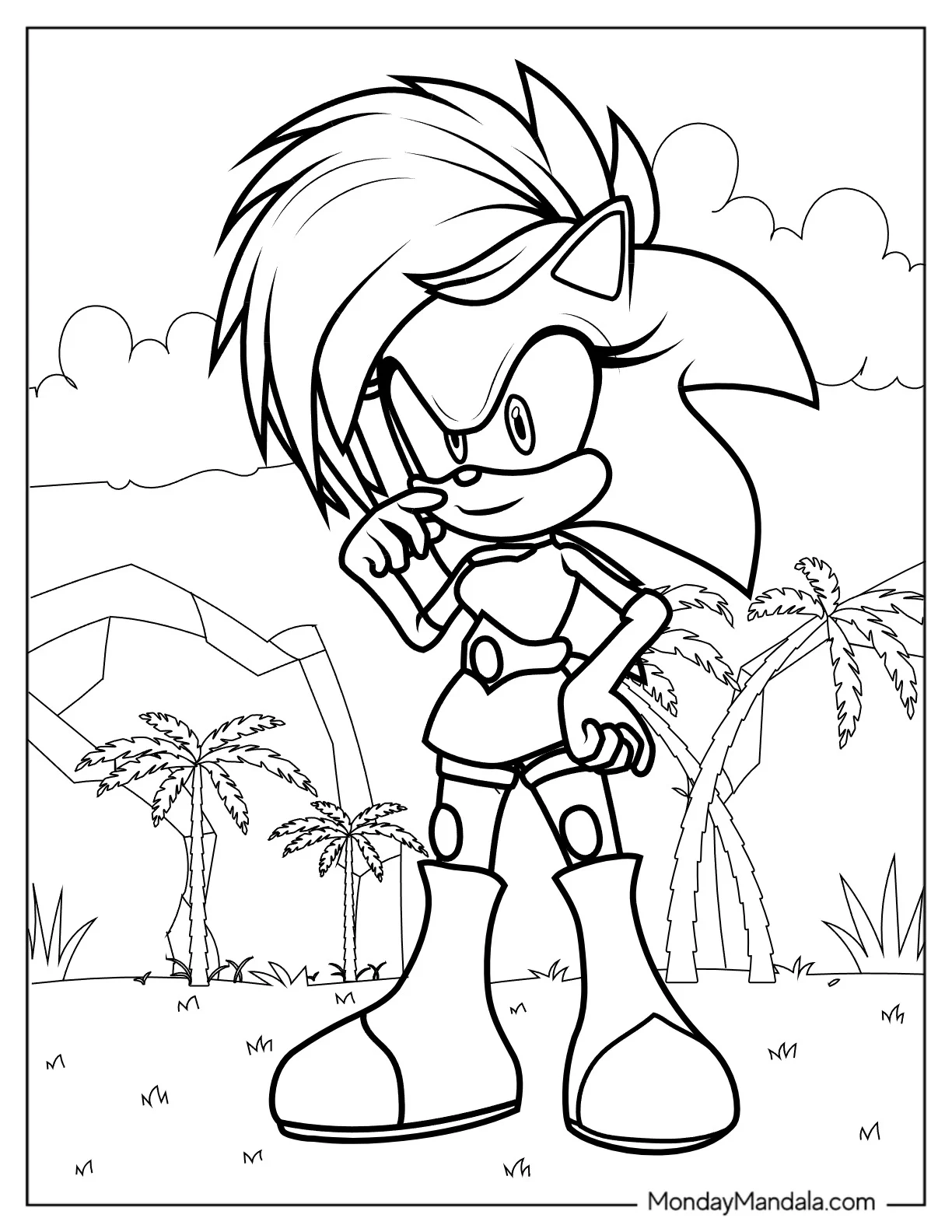 Sonia the Hedgehog Coloring Sheet coloring page