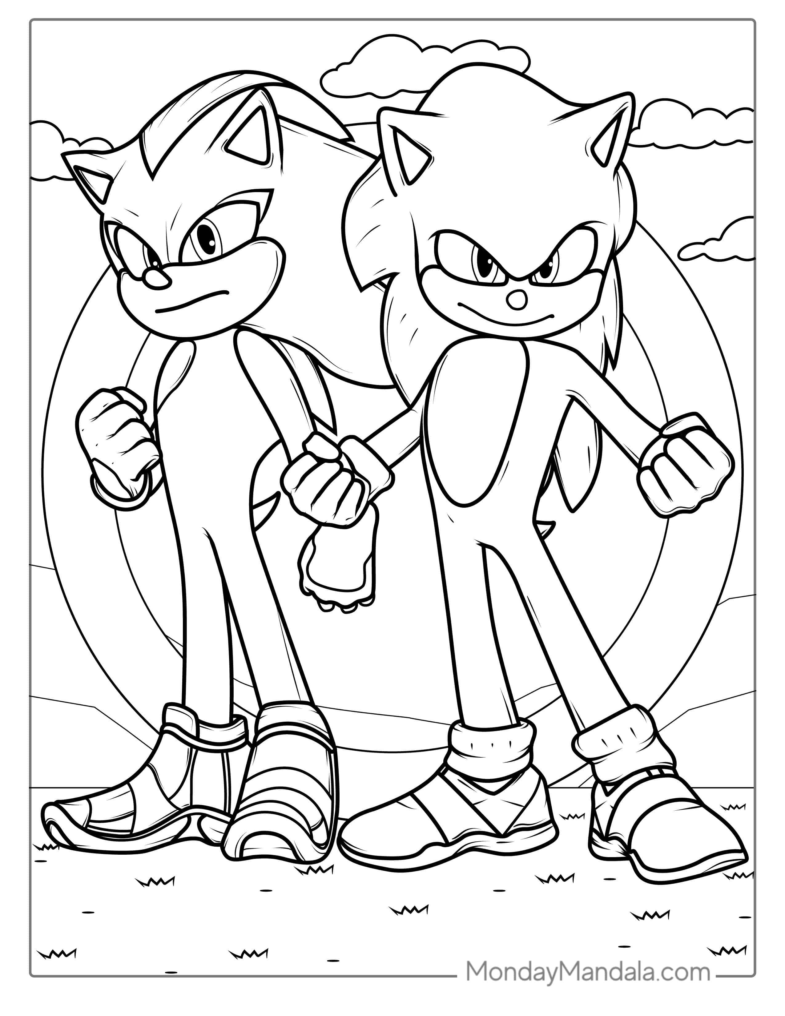 Sonic And Knuckles Coloring Sheet coloring page