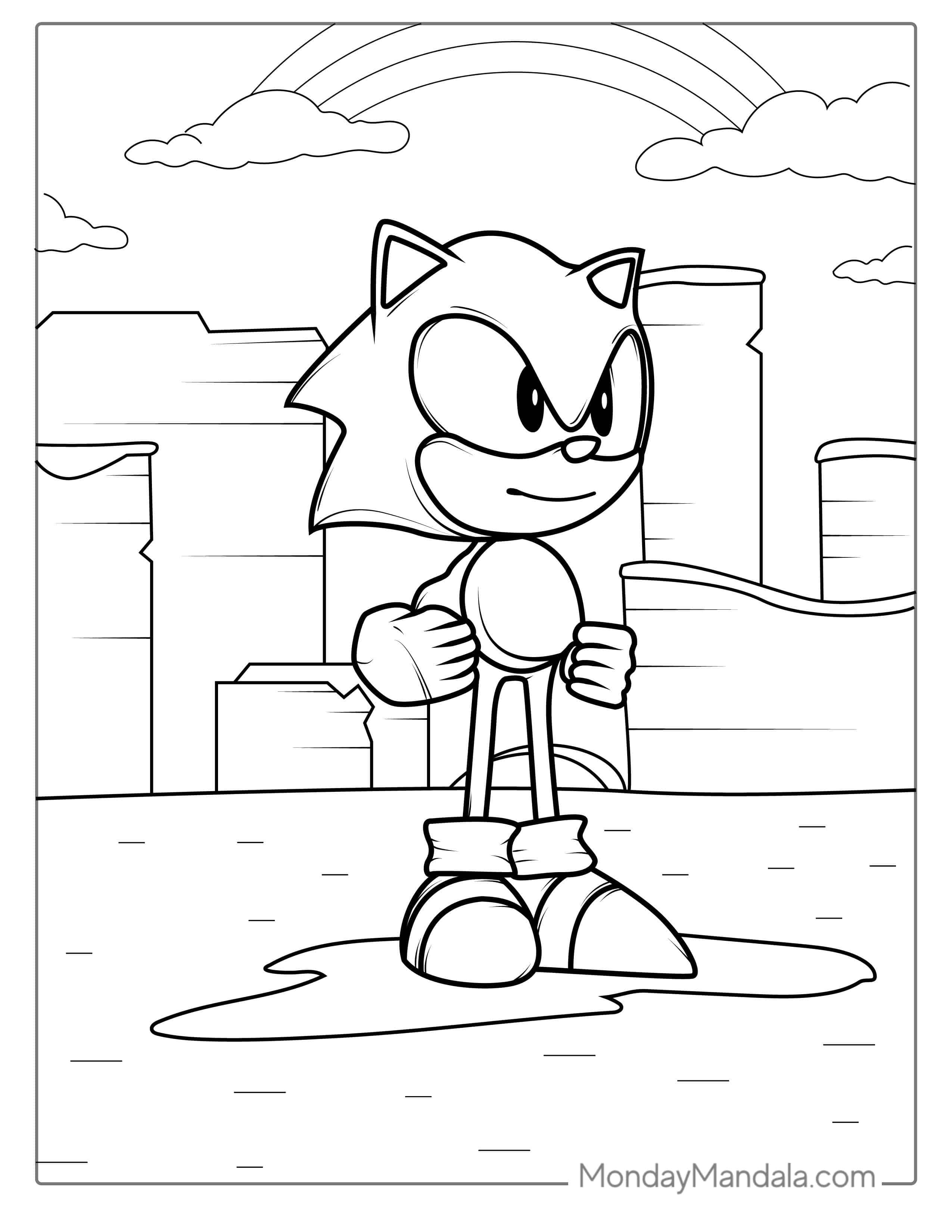 Sonic In Video Game coloring page