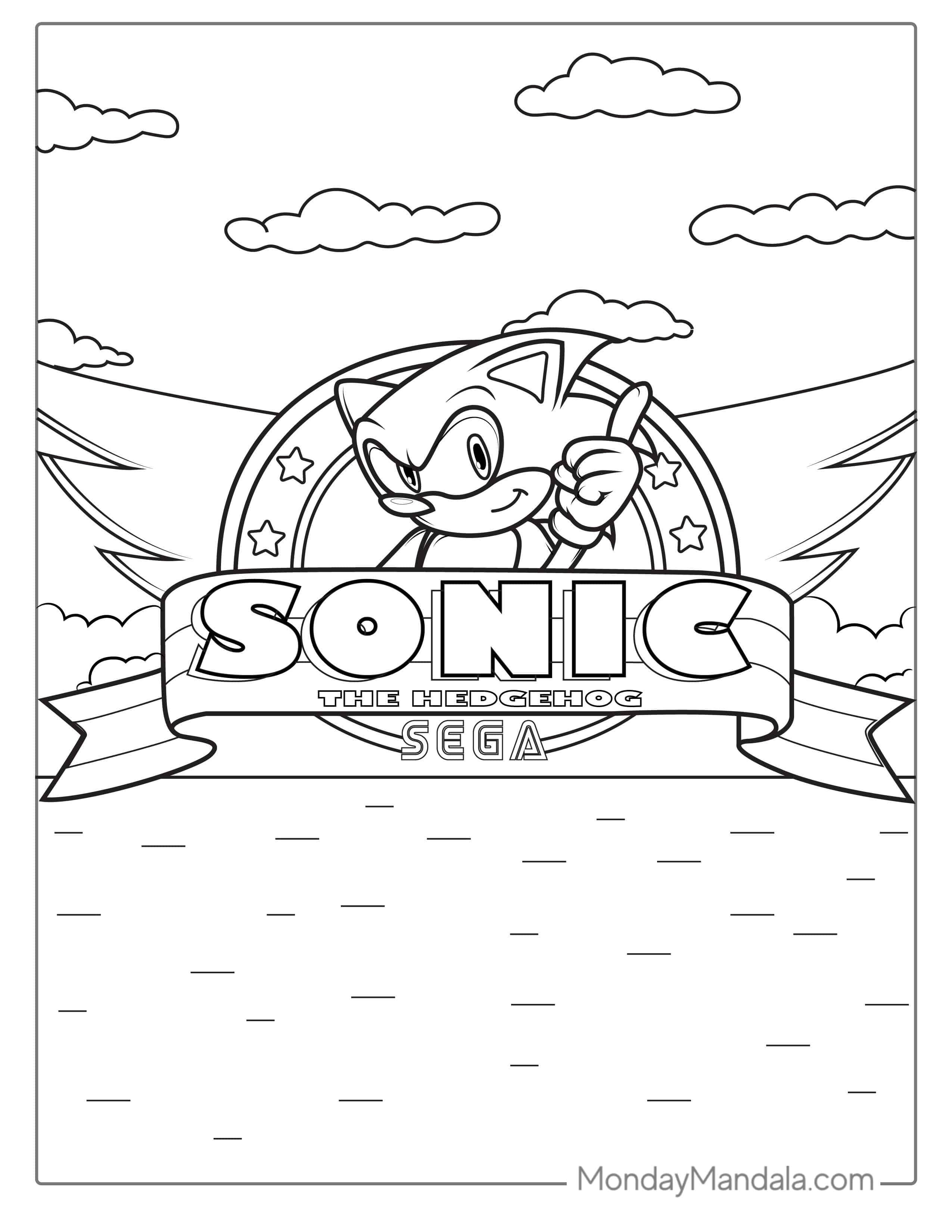 Sonic Logo Coloring Sheet coloring page