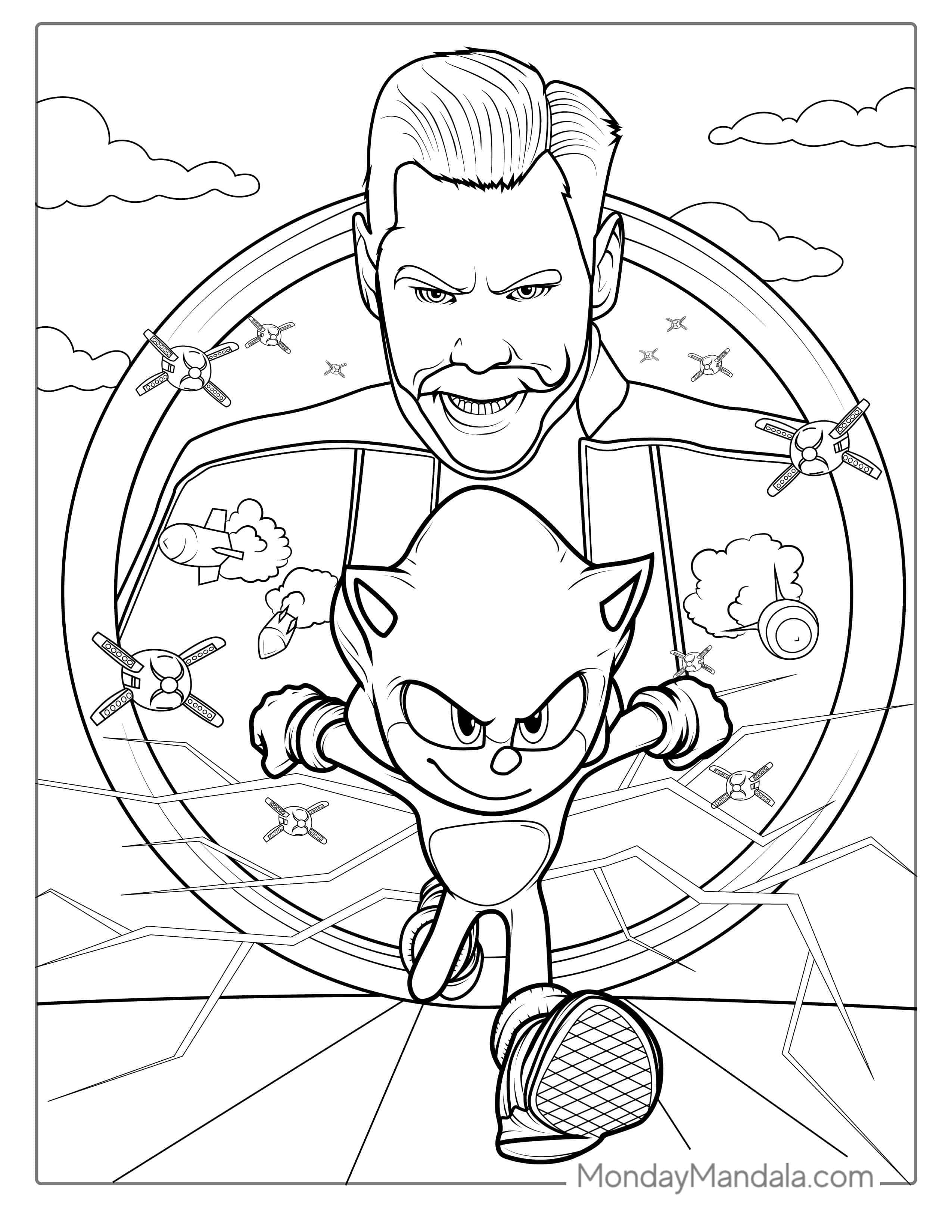 Sonic Movie Poster Coloring Sheet coloring page