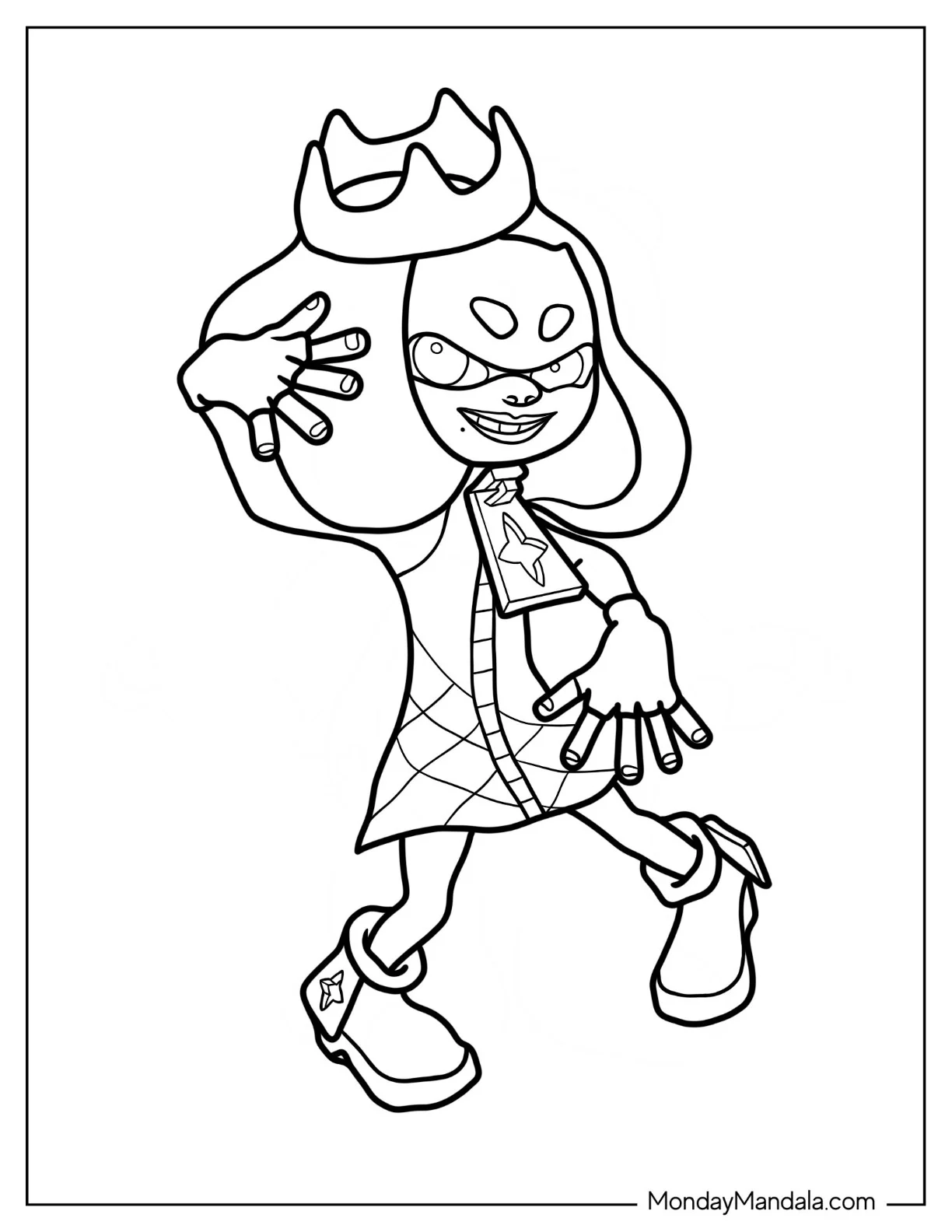 Simple Pearl Houzuki Splatoon Coloring Page For Kids coloring page