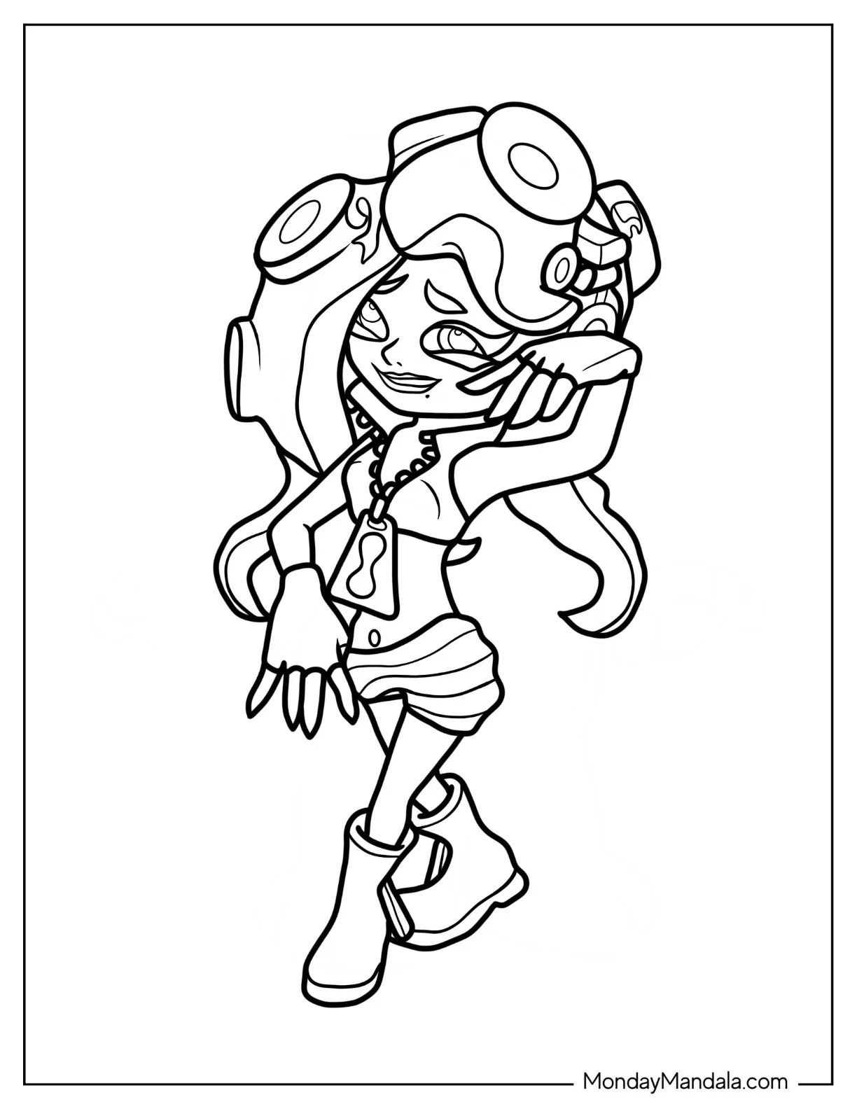 Splatoon Coloring Page Of Marina Ida Outline Splatoon 2 coloring page — printable line art
