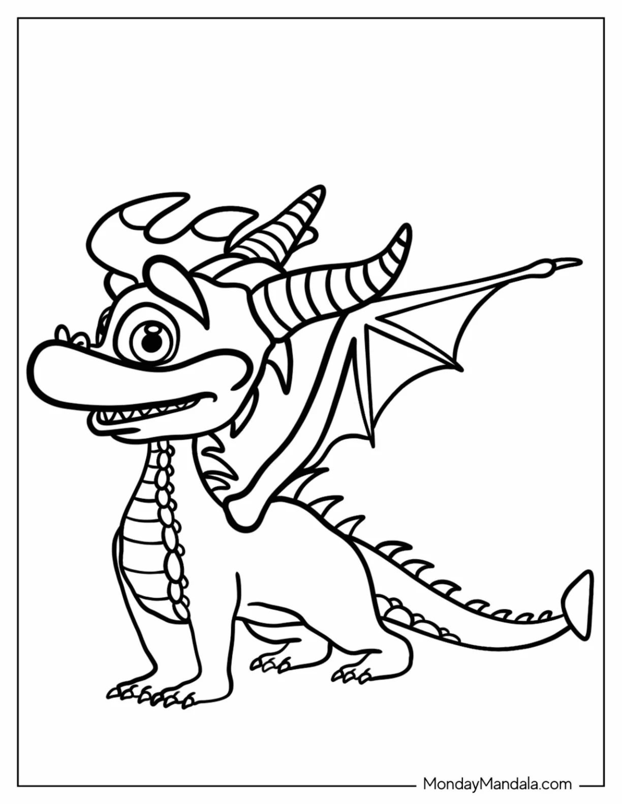 Easy Flame Dragon Outline From Sypro Coloring Page coloring page