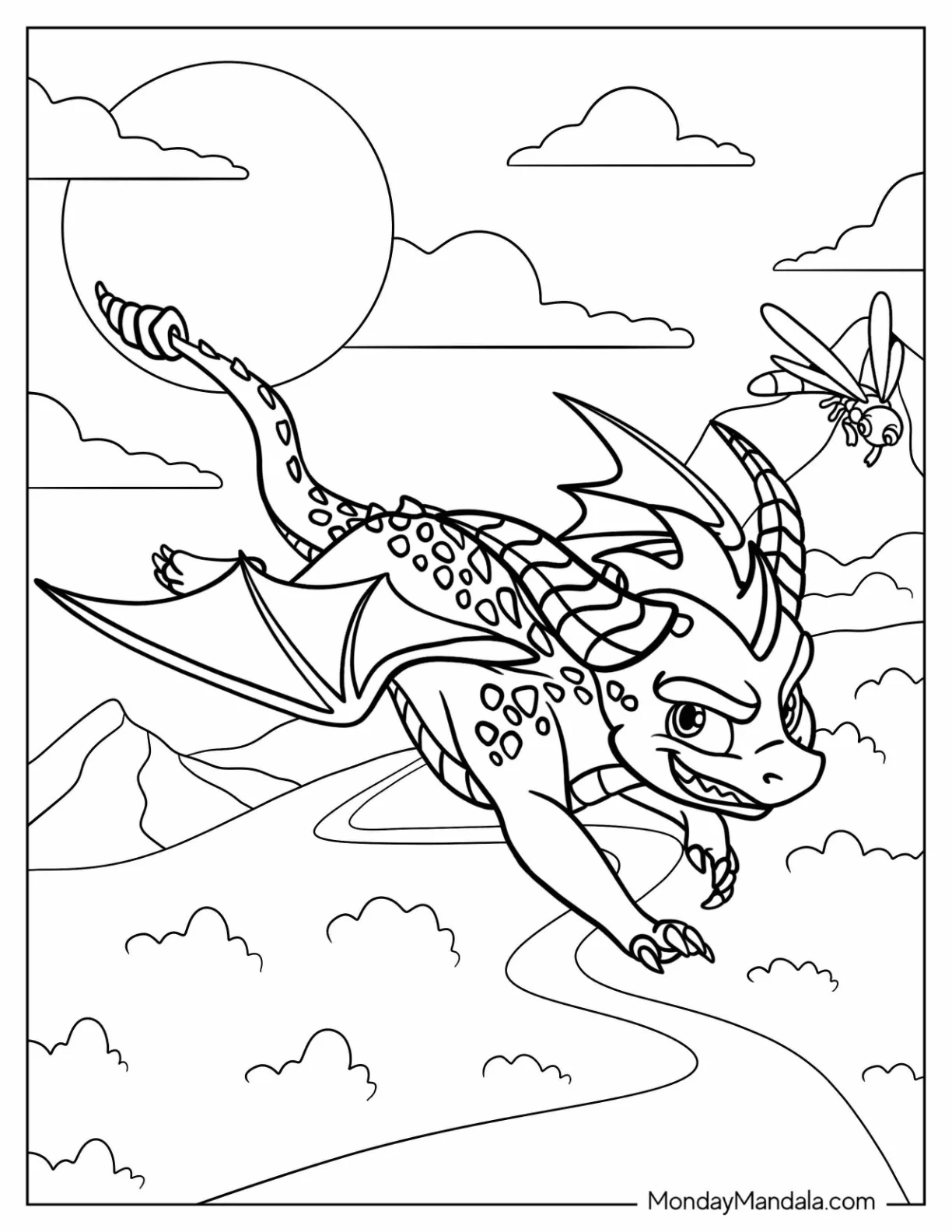 Sypro Coloring Page Flying In The Sky coloring page