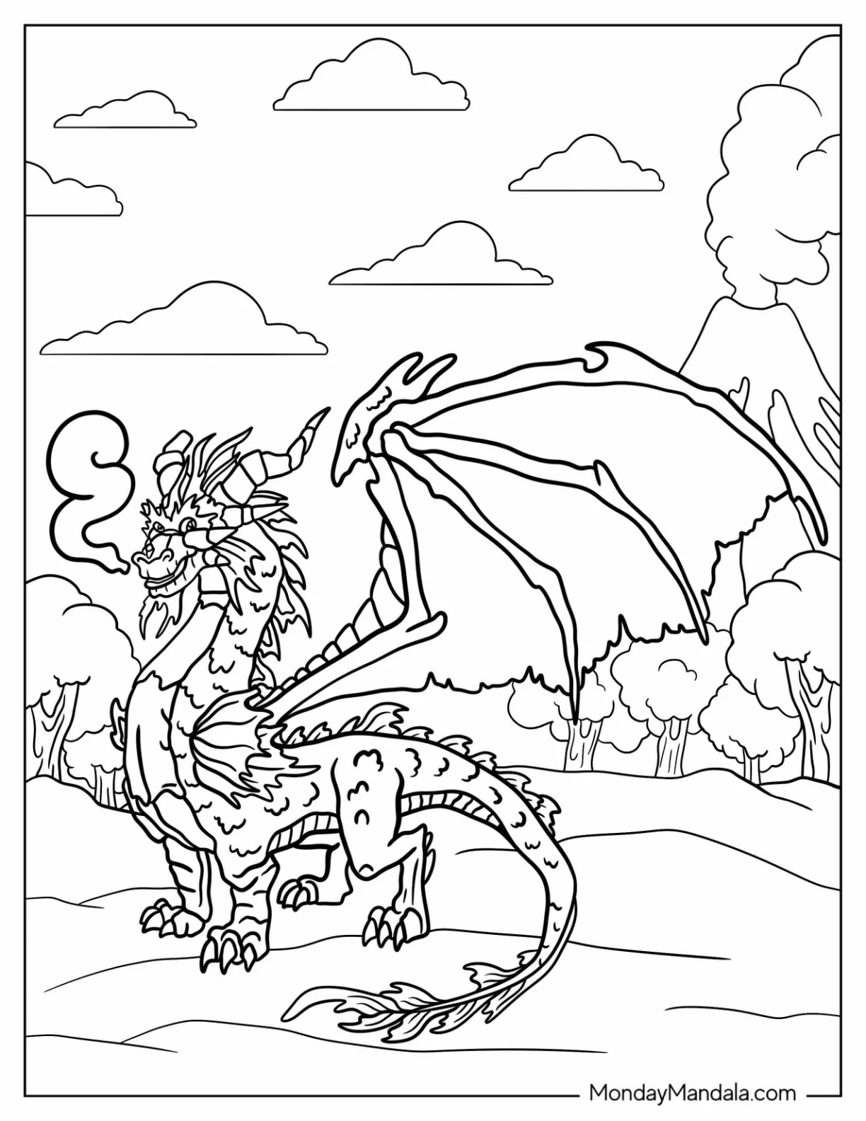 Sypro Coloring Page Massive Ignitus Dragon Breathing Out Fire coloring page
