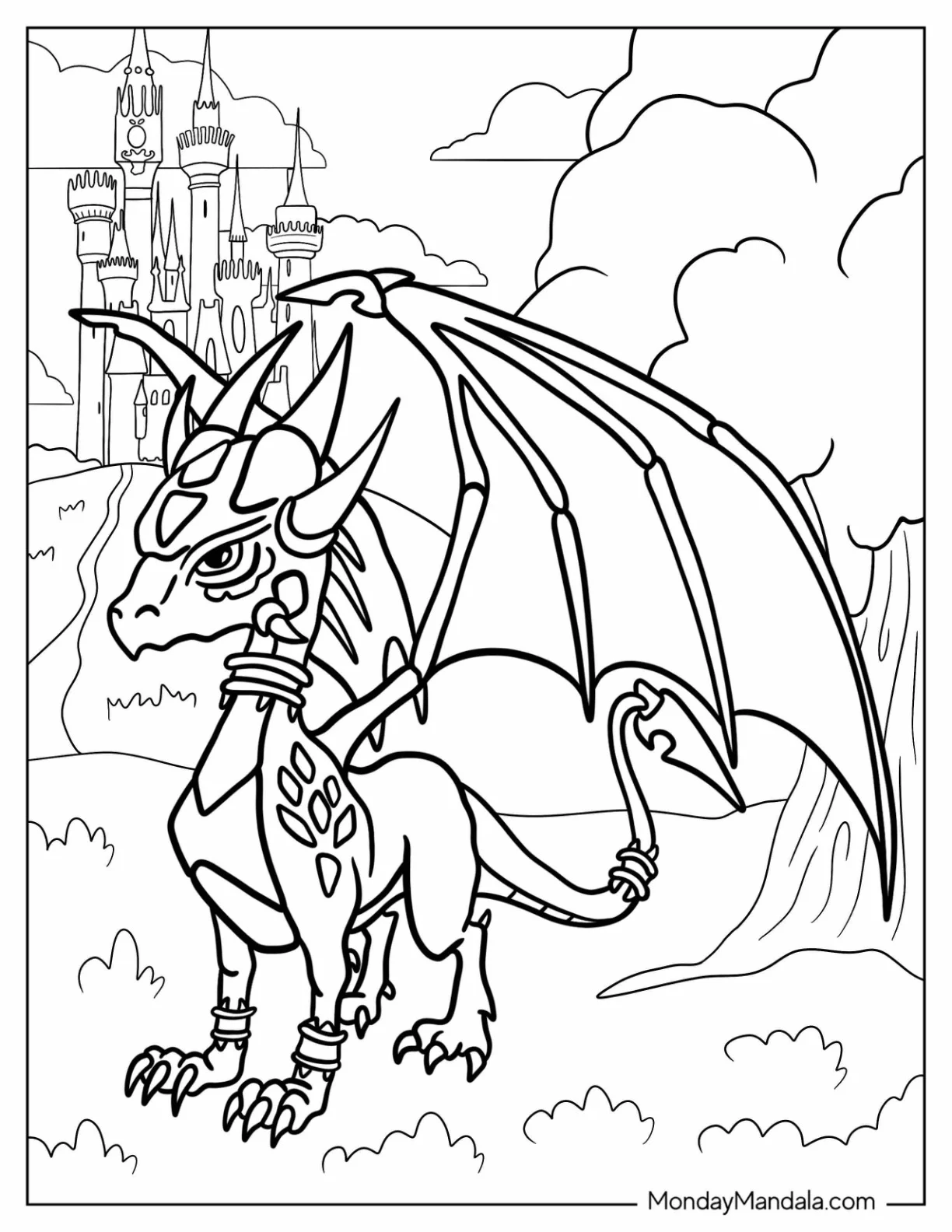 Sypro Coloring Page Serious Cynder Standing In The Forest coloring page