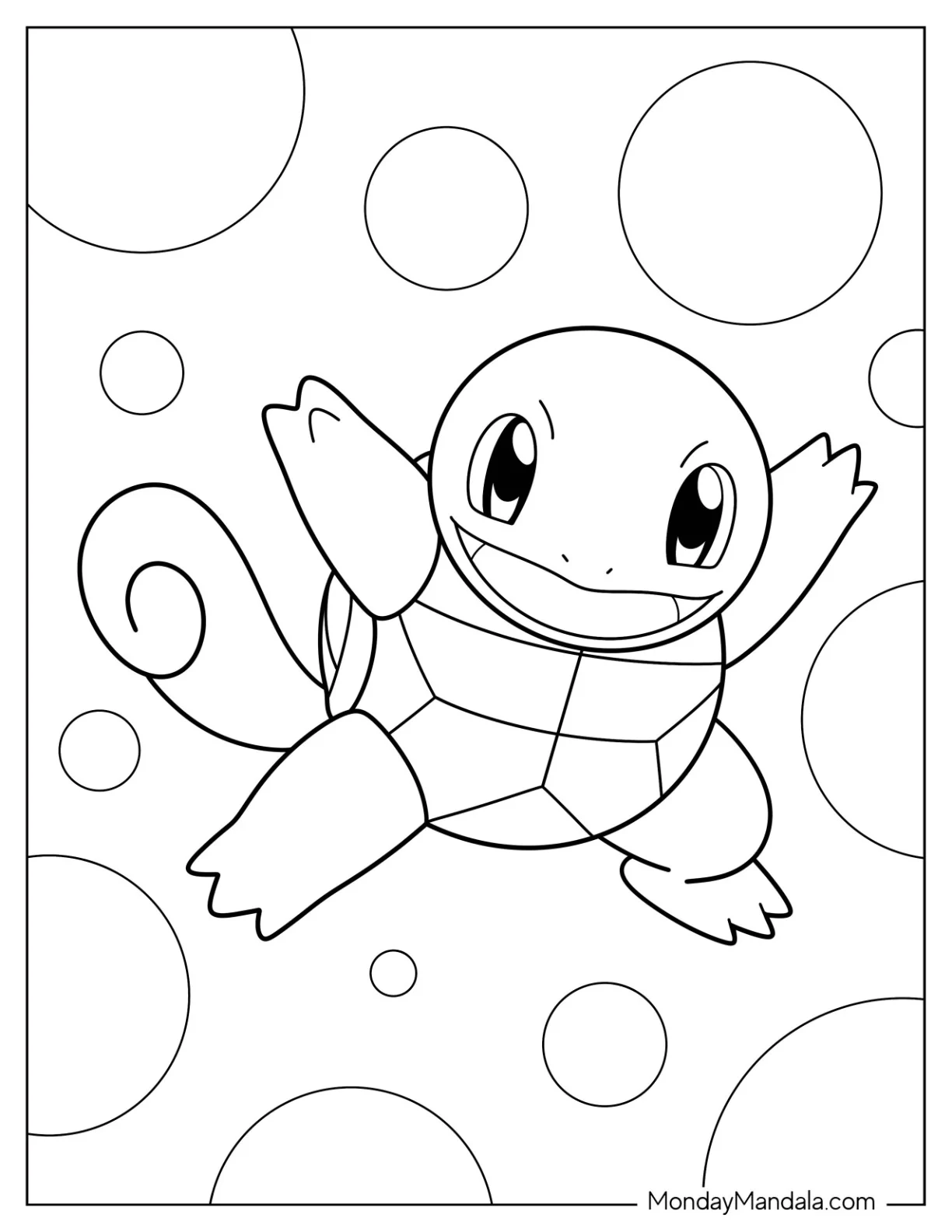 Easy Squirtle Coloring Page For Kids coloring page