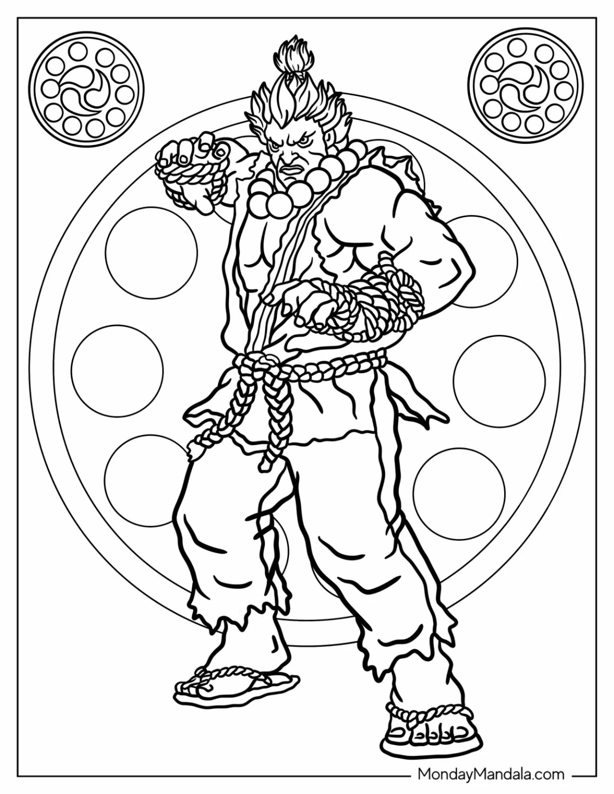 Scary Street Fighter Coloring Page Of Akuma coloring page