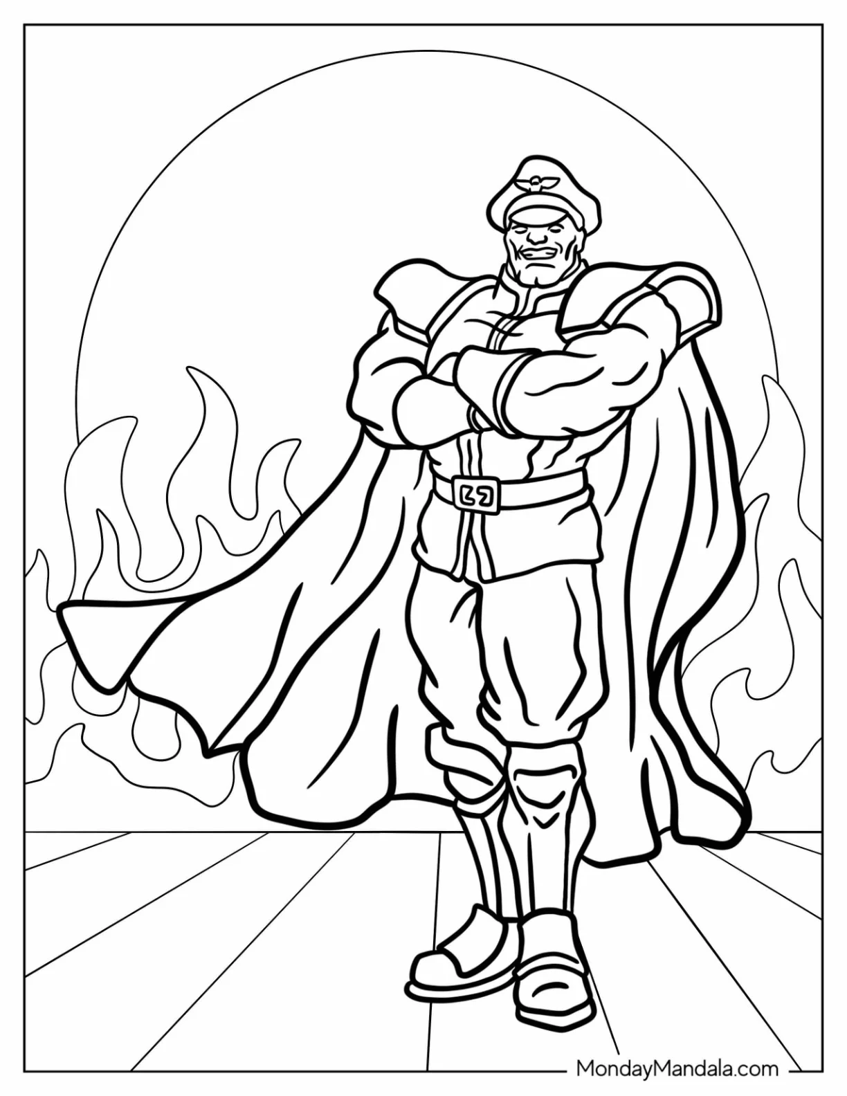 Street Fighter Coloring Page Of Evil M Bison coloring page